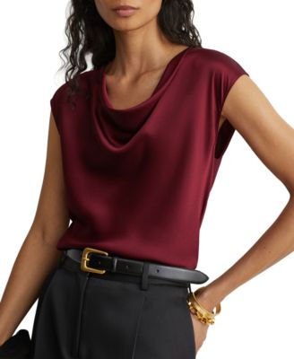 Women's Cate Silk Cowl-Neck Sleeveless Blouse