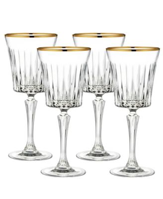 Timeless Gold Rimmed Red Wine Glasses, Set of 4