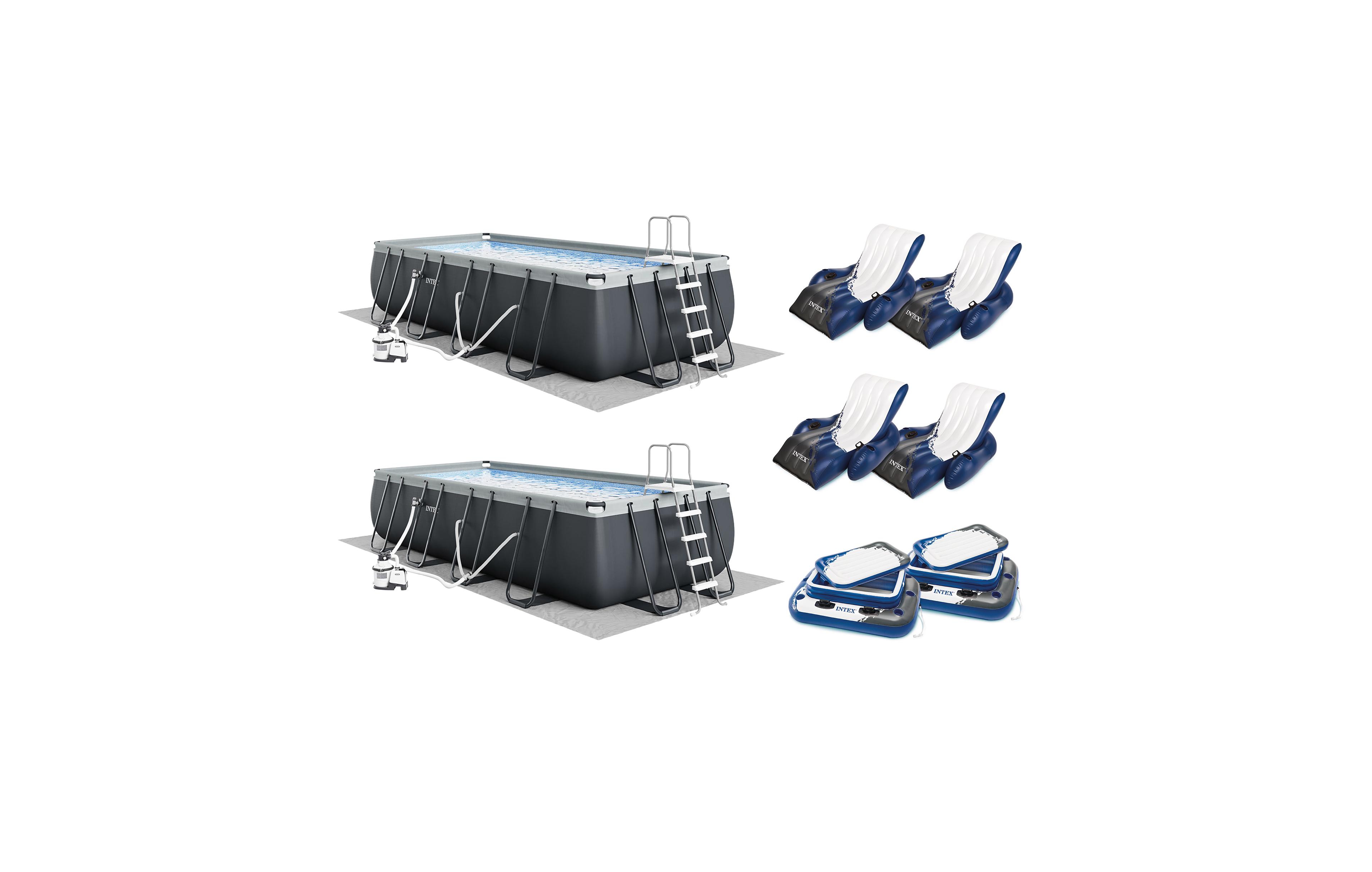 Intex 18ft x 9ft x 52in Ultra Xtr Pool (2 Pack), Cooler (2 Pack), Float (4 Pack)