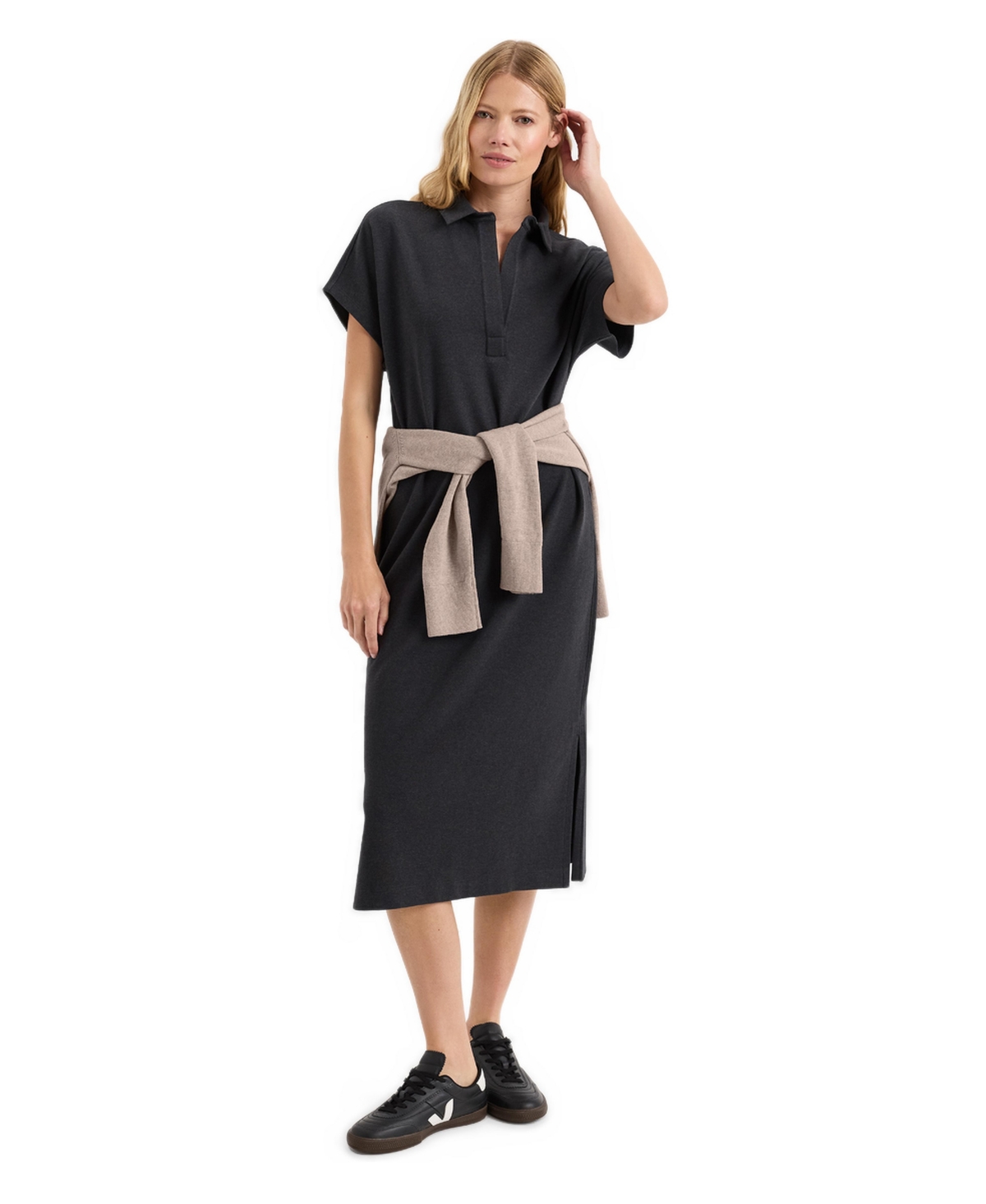 Pact Women's Organic Cotton Roam Go Anywhere Dress - Dark charcoal heather