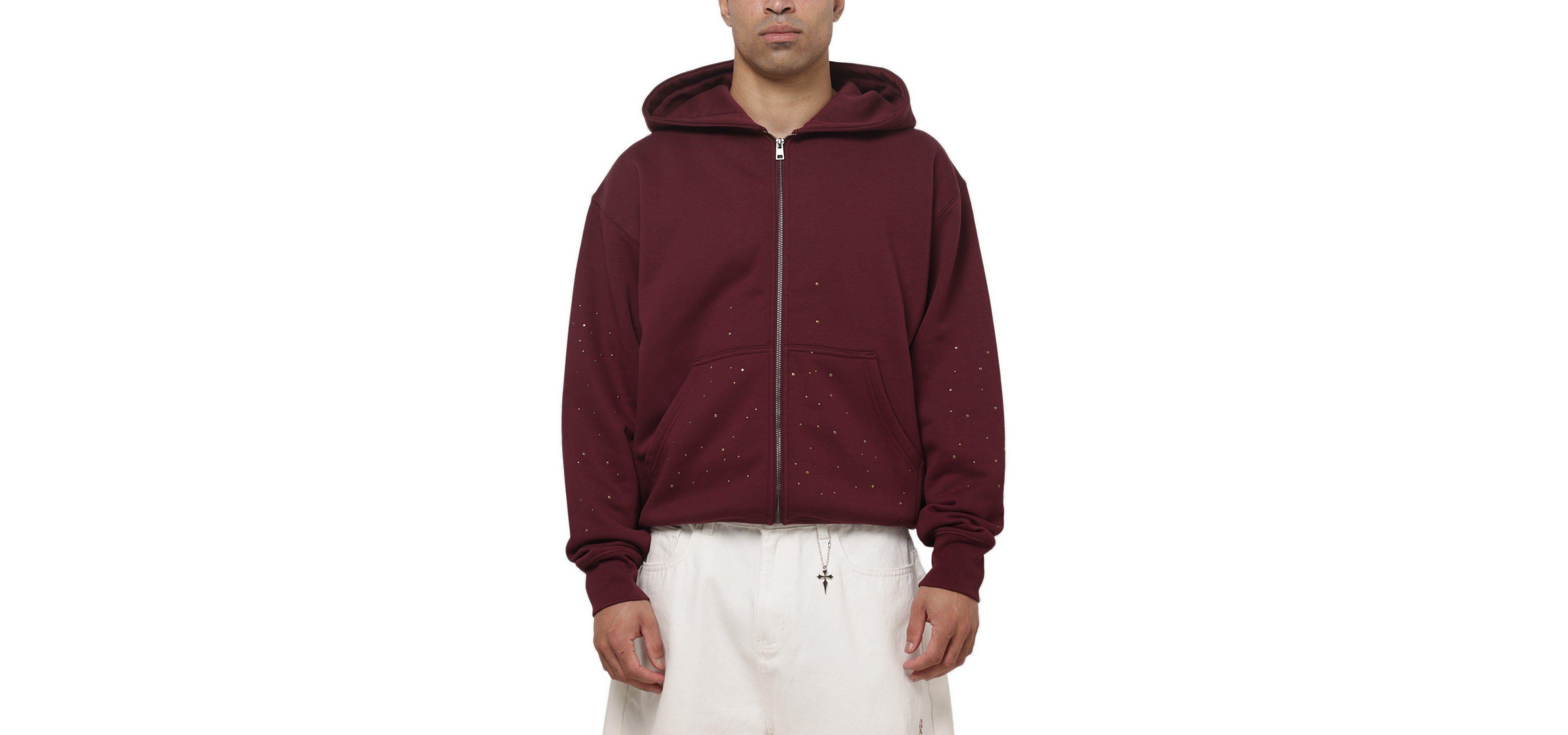 Saint Morta Men's Medici Full Zip-Front Relaxed-Fit Metal Stud Details Hoodie