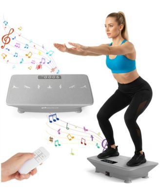 Full Body Vibration Plate Exercise Machine, 10 Adjustable Speed Levels with Remote Control and Music Function, 440LBS Weight