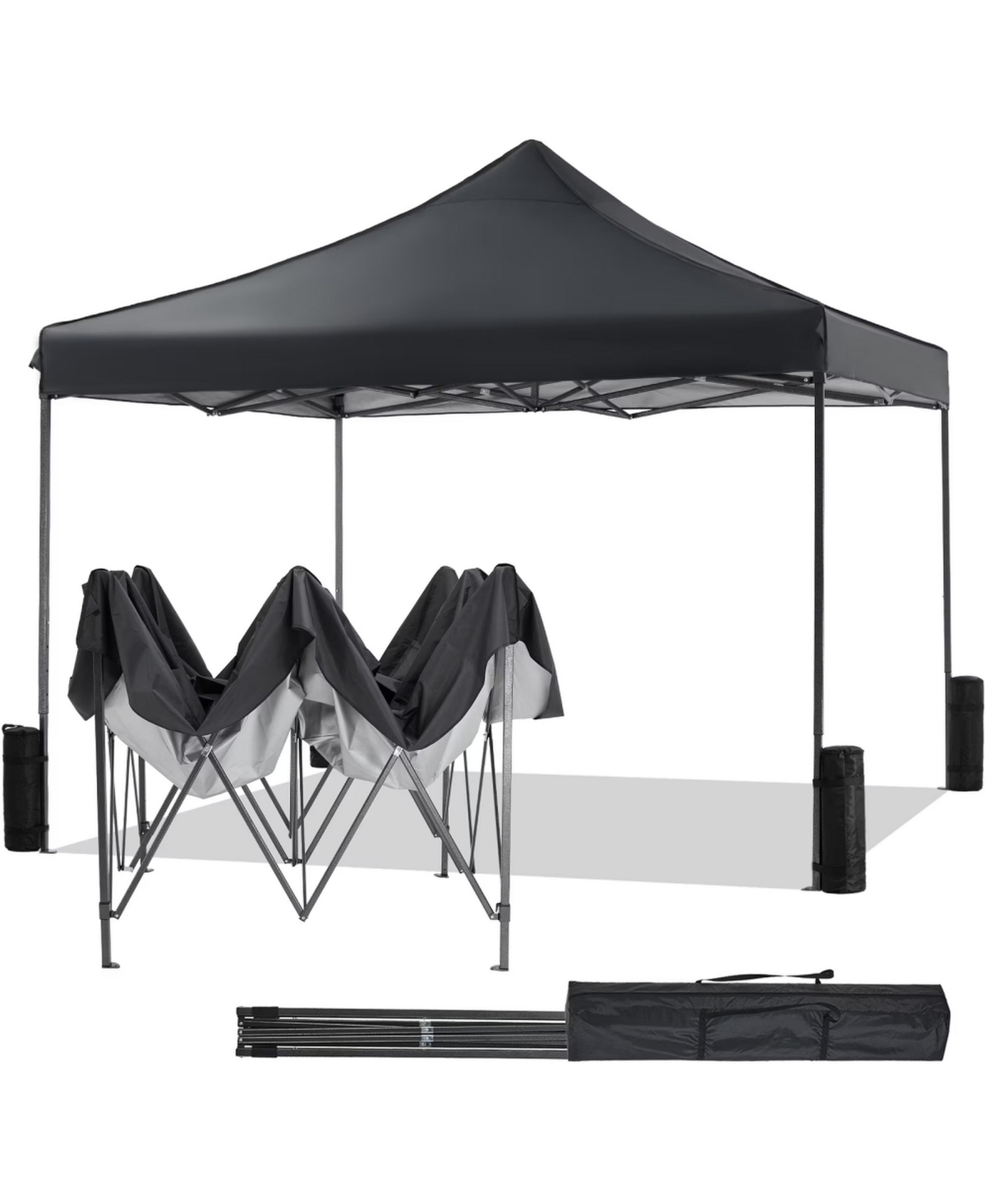 Sevorley 10x10 Feet Pop Up Canopy Tent with Slant Legs and Carrying Bag, Easy Setup Outdoor Shelter for Patio, Garden, Beach, (Shipment)