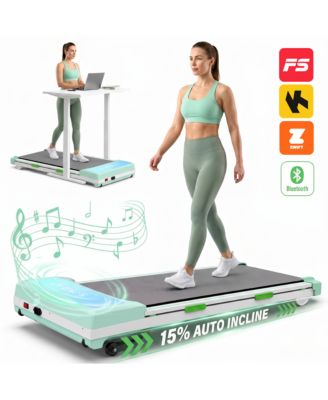 Walking Pad Treadmill 15% Auto Incline, Under Desk Treadmill, 5HP brushless motor, 10X longer lifespan