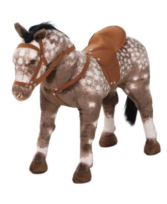 Baby Horse 33.5" x 11" x 23.6" Metal Rocking Horse with Realistic Sounds, 132 lb Capacity, Ages 3-8 Years