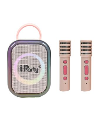 BTC030PK Rechargeable Wireless 2-Microphone Karaoke Speaker