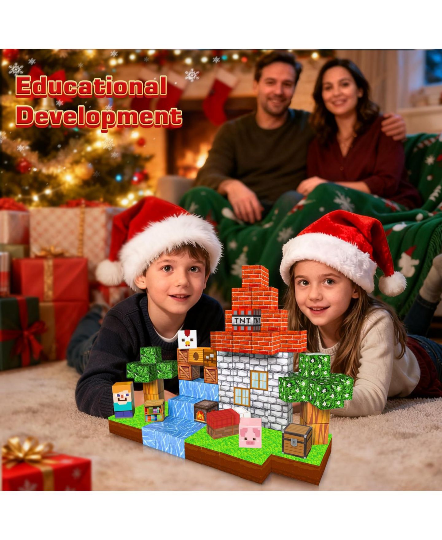 Детские конструкторы GNUADZ Magnetic 100-Piece Building Blocks Set, Ages 3+, цвет: Разноцветный — фото 5