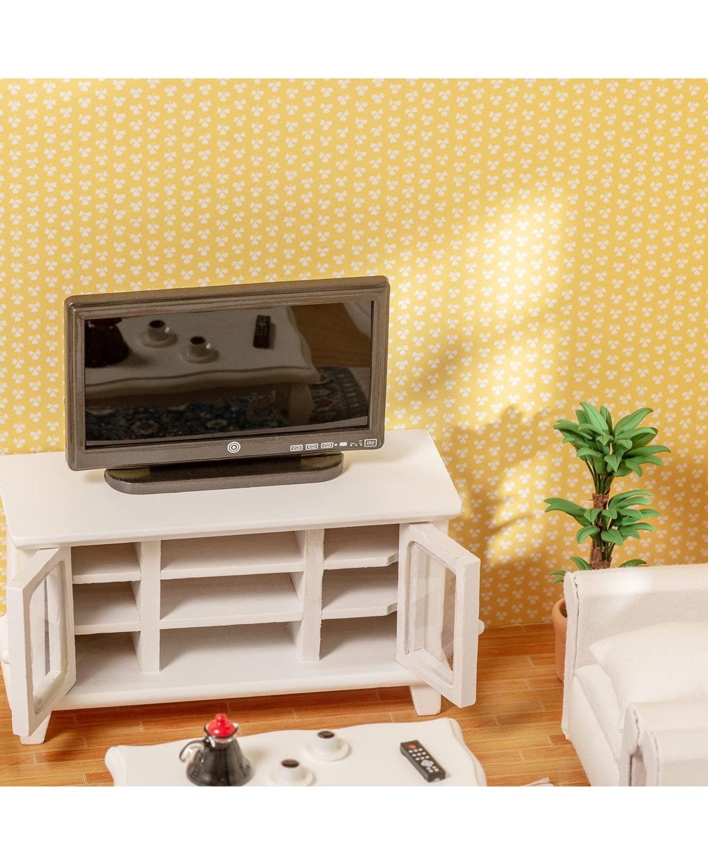 Детские аксессуары для кукол GNUADZ Solid Wood 1:12 Scale 16-Piece Dollhouse Furniture Set, Ages 3+, цвет: Белый — фото 4