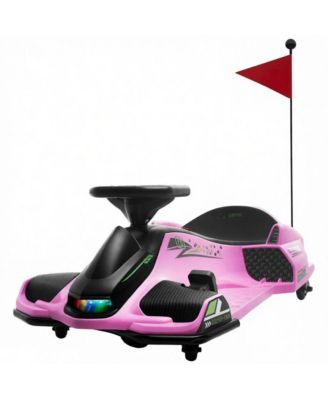 12V Kids Electric Drift Go Kart with Slow Start, Music & Lights, 110 lb Capacity, Ages 8-12