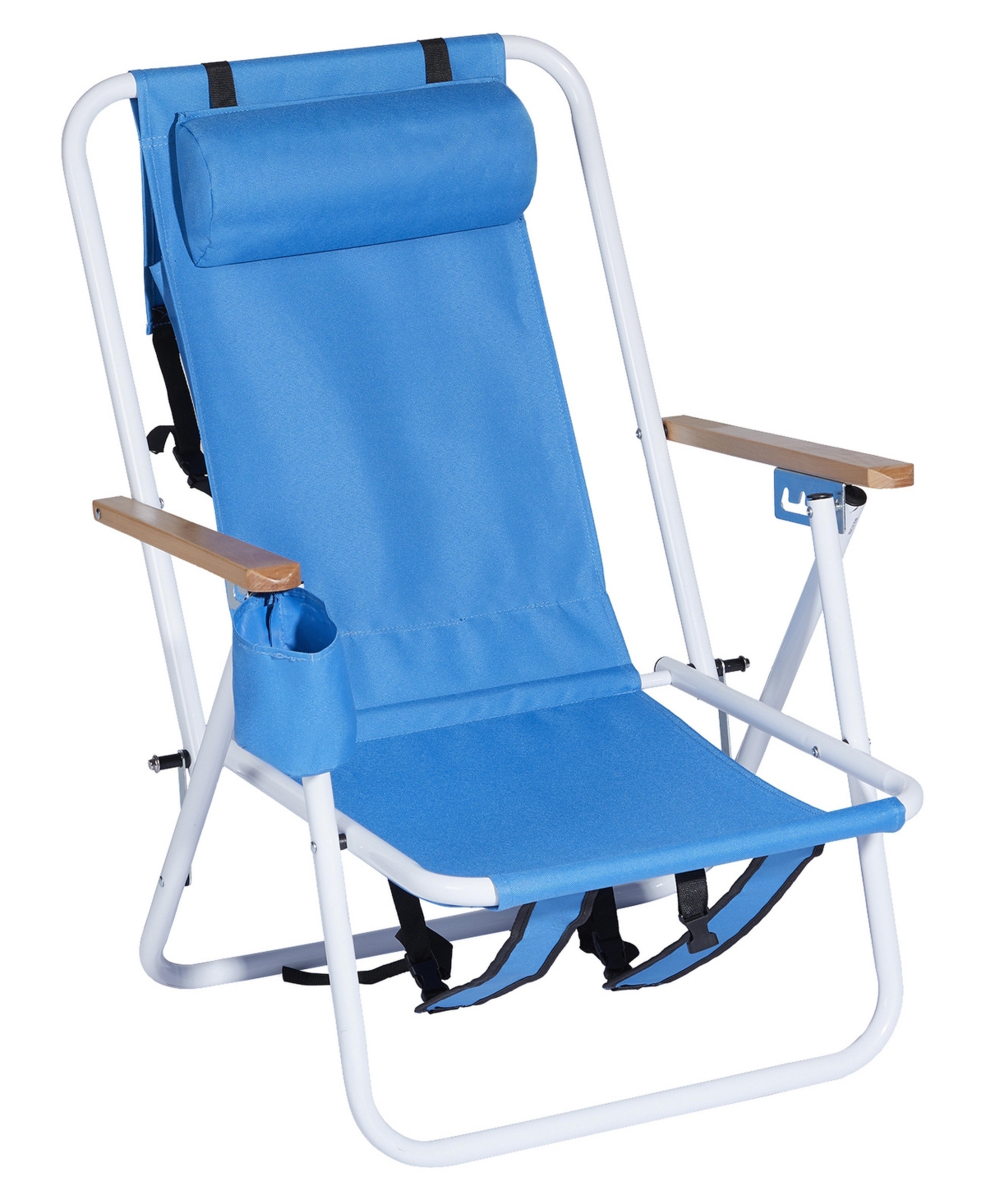 Sevorley 4-Position Adjustable Folding Beach Chair, Steel Tube Frame Oxford Fabric Lounge Chair, 7.9" Seat Height, 17.7"