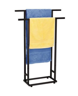 2-Tier Tall Towel Rack Freestanding Bathroom Hardware Poolside