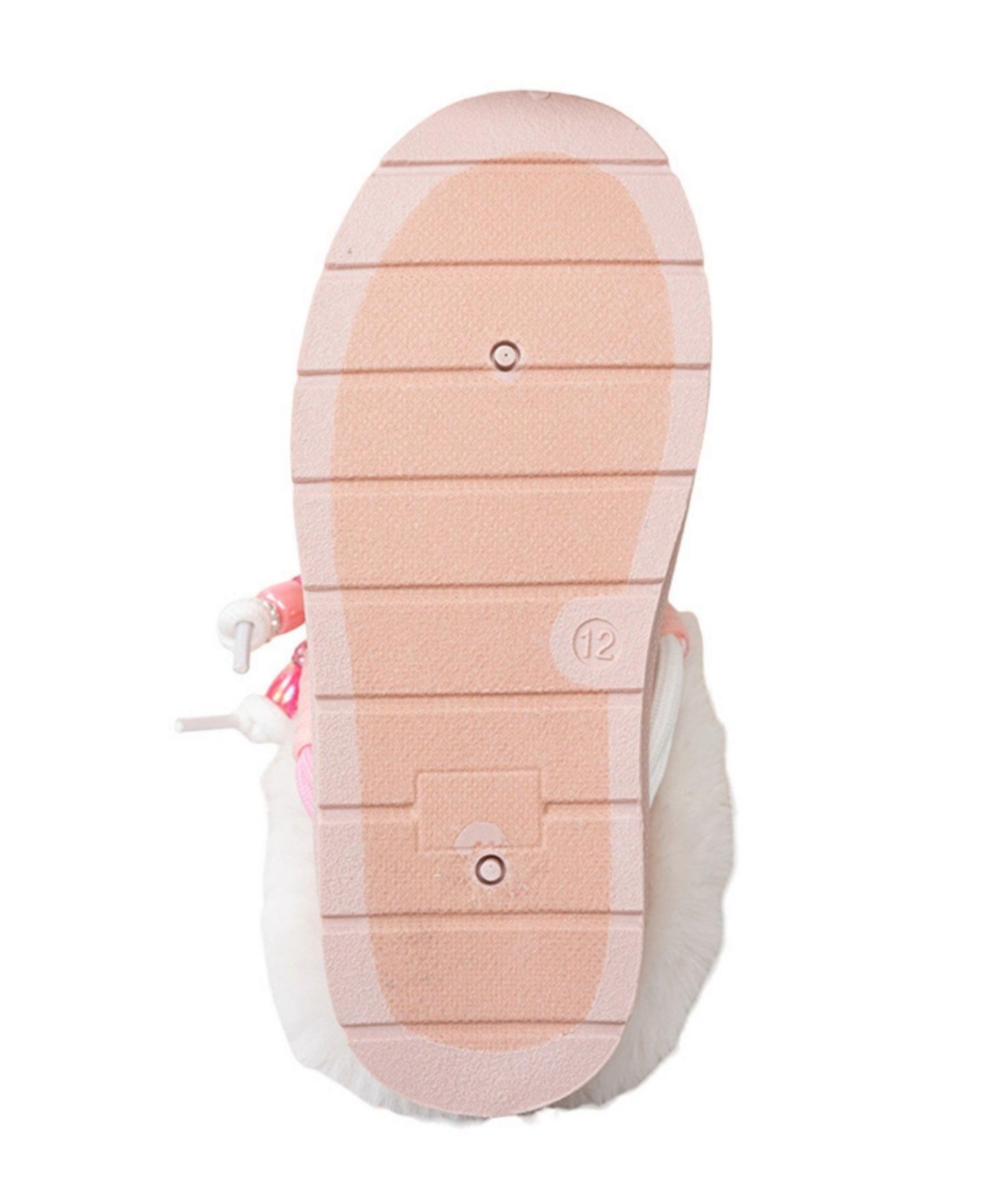 Ботинки Bebe Cozy Boot Slide with Faux Fur Collar and Hiker Lace Slippers для девочек, цвет: Пудровый — фото 7