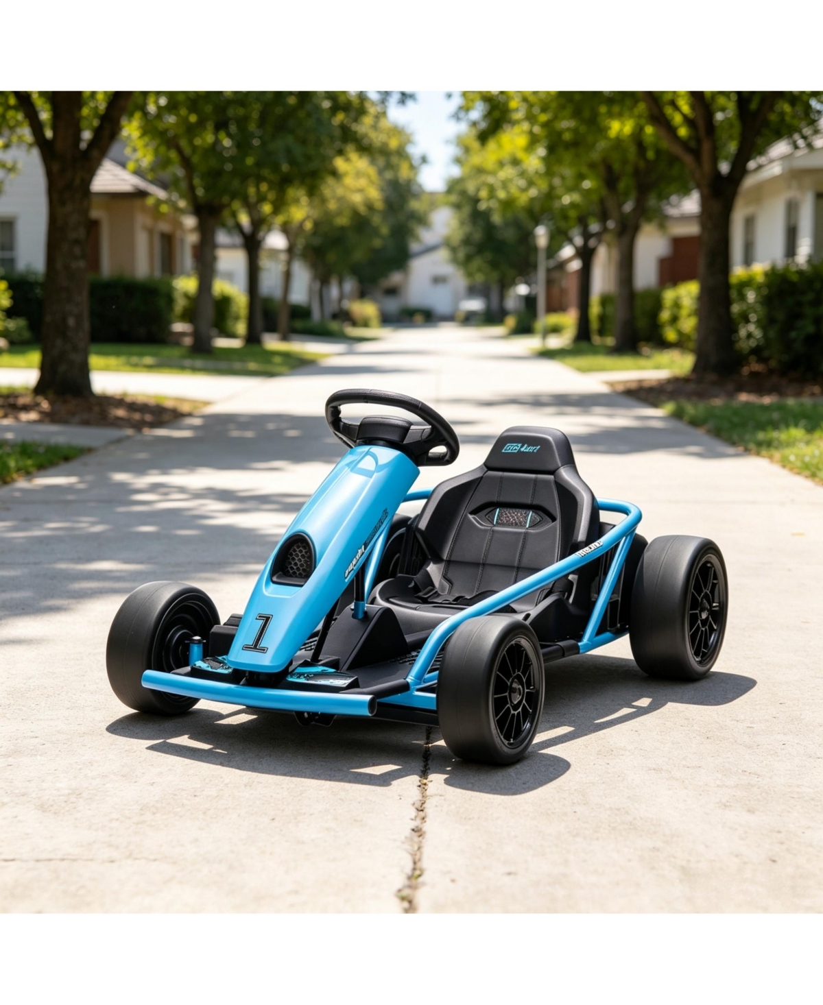 Sevorley 24V Electric Drift Go Kart with Dual Speed Modes, 154 lbs Capacity, Ages 8-12