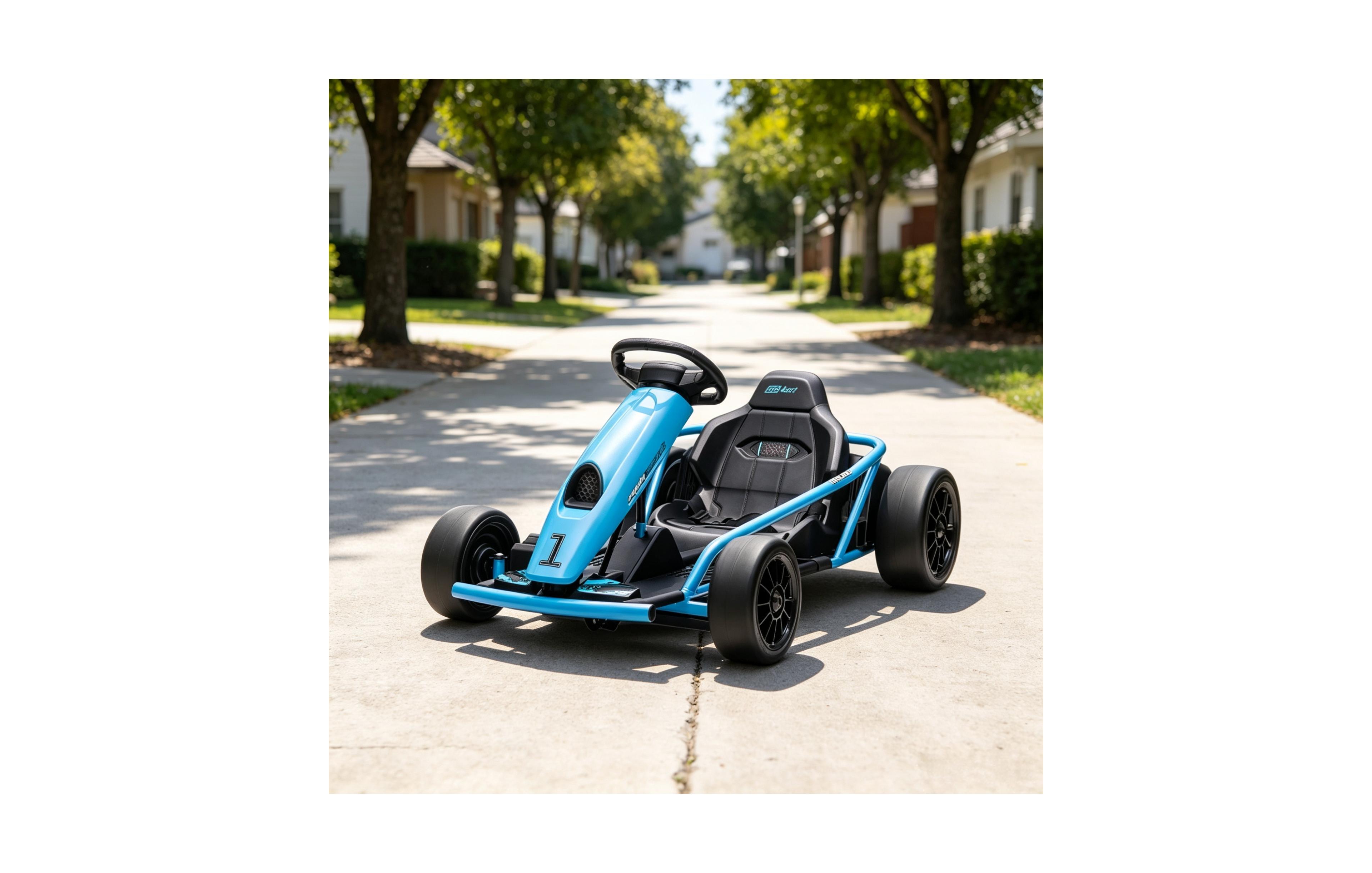 Sevorley 24V Electric Drift Go Kart with Dual Speed Modes, 154 lbs Capacity, Ages 8-12