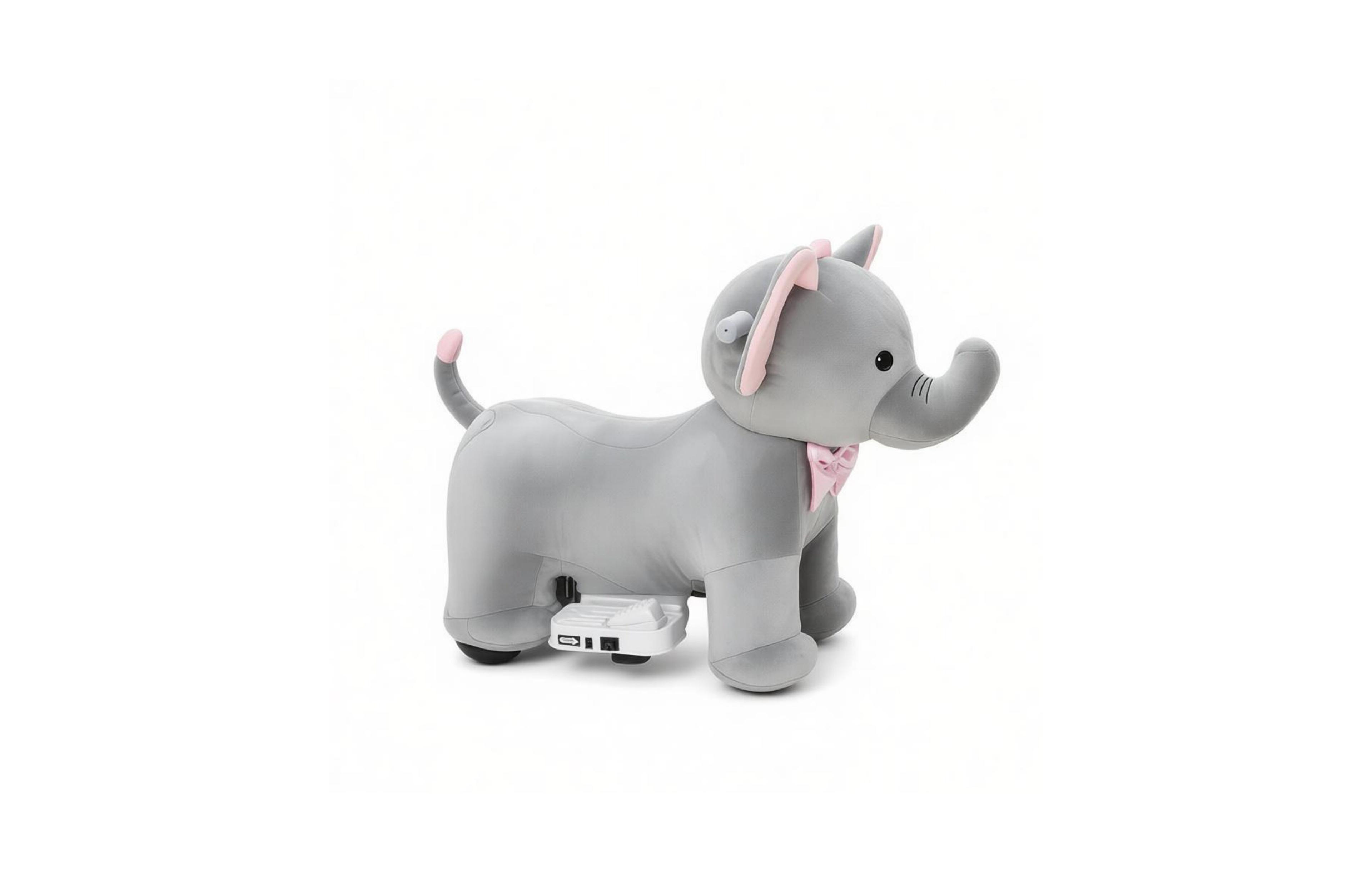 Sevorley 6V Plush Elephant Electric Ride-On Toy, 55 lb Capacity, Ages 1.5-5 Years