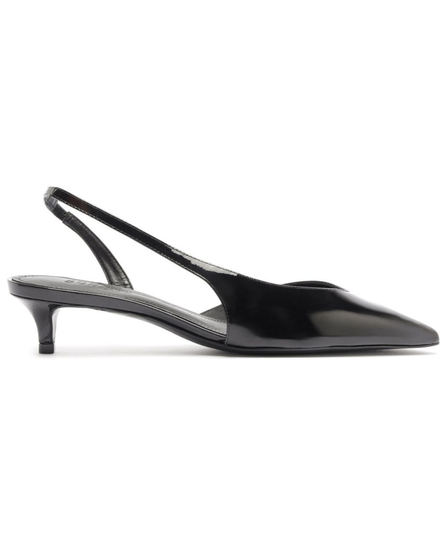 Женские туфли Schutz Alessia Low Slingback Kitten Heel Pointed Toe, цвет: Чёрный — фото 2