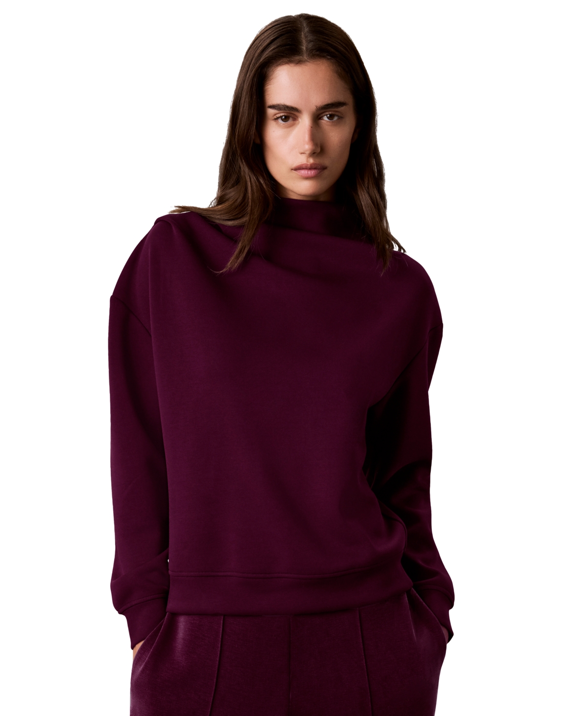 Calvin Klein Women's Mock Neck Long-Sleeve Pullover
