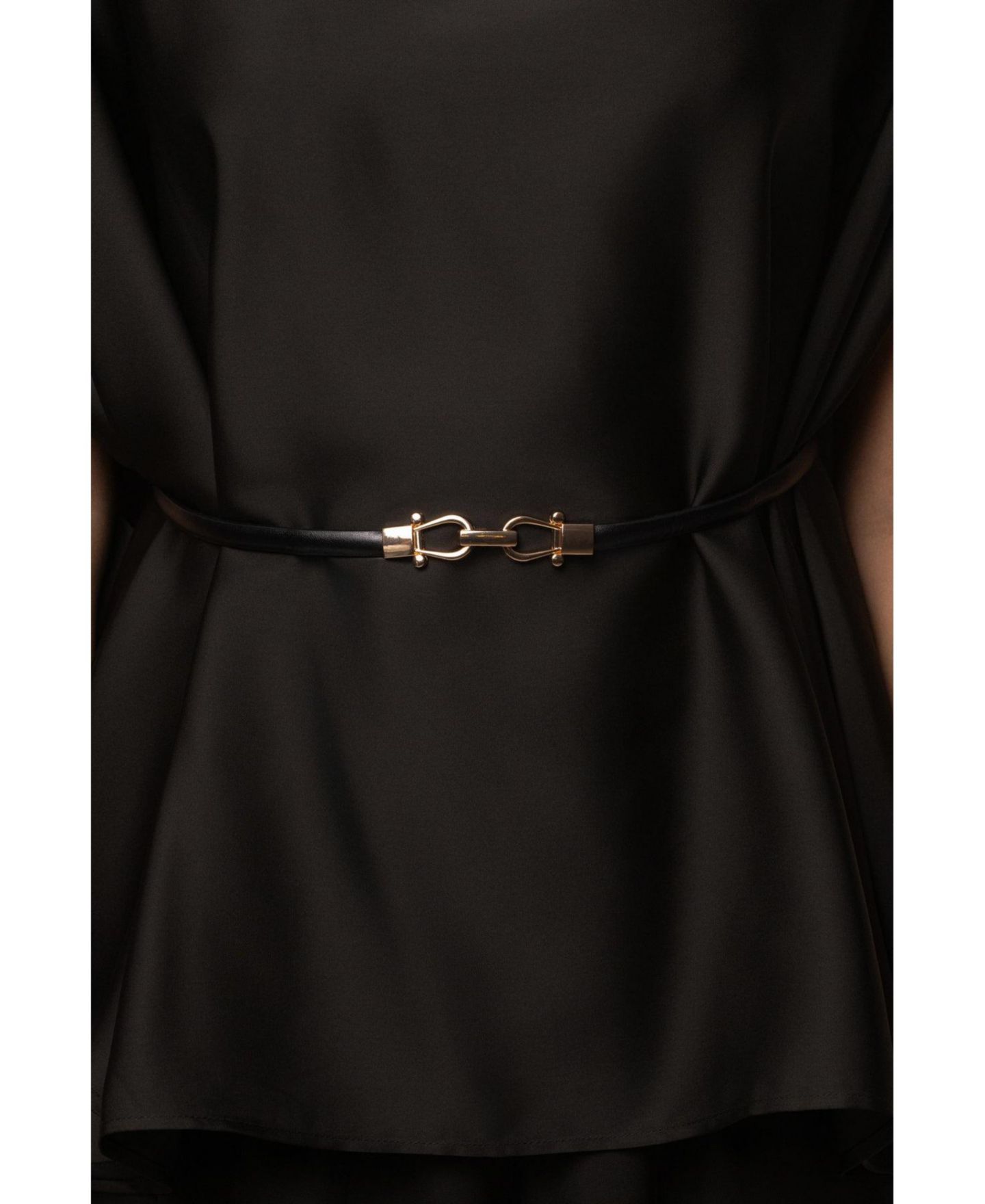 Женский комплект JLUXLABEL Power & Poise Satin Wide-Leg Detachable Belt Blouse and Pants, 2-Piece Set, цвет: Чёрный — фото 9