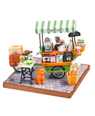 Vintage Coffee Cart Aromatic 162-Piece 3D Wooden Puzzle Building Set, Ages 14 & Up