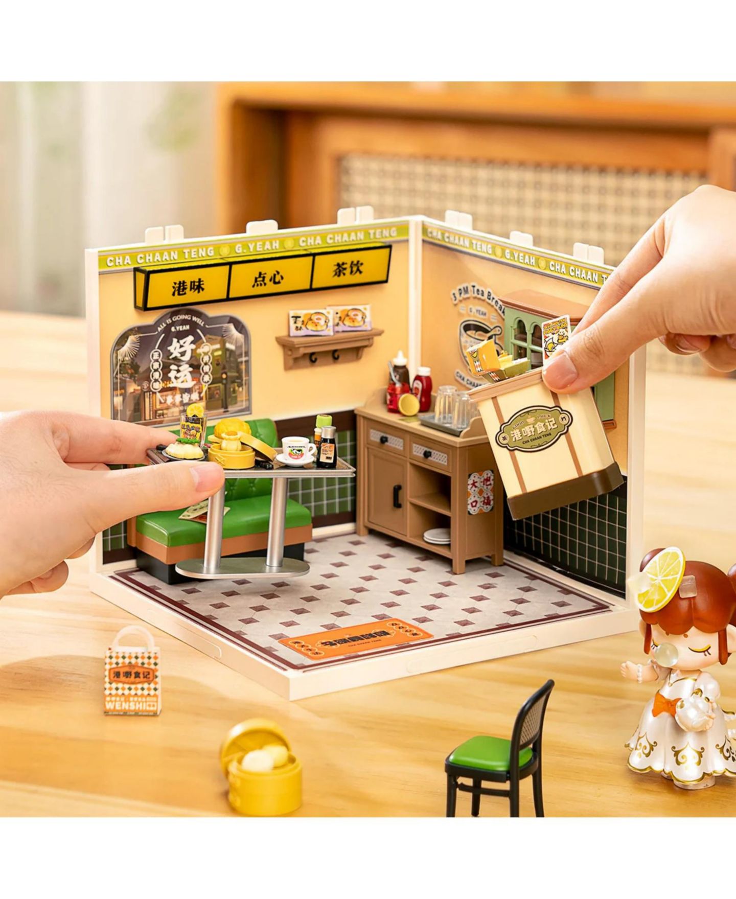 Детский конструктор Robotime Hong Kong Bites Cafe Super Creator Wooden Model Building Set, Ages 14+ — фото 3
