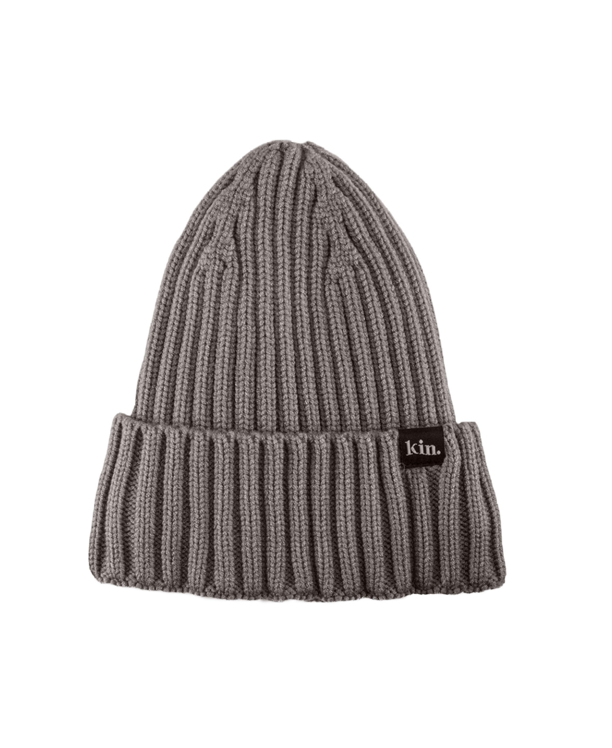 Kin Apparel Satin-Lined Ribbed-Knit Beanie - Grey