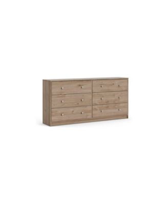 Elegant 6-Drawer Double Dresser in Jackson Hickory for Modern Bedrooms