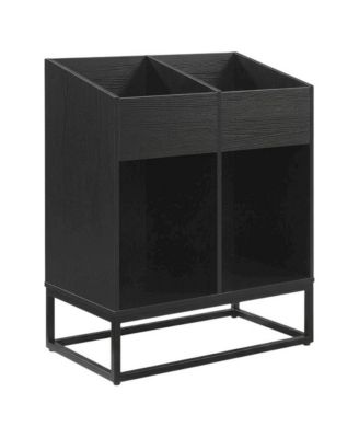 Vinyl Record Storage Stand in Neutral Finish with Sturdy Construction, Compact
