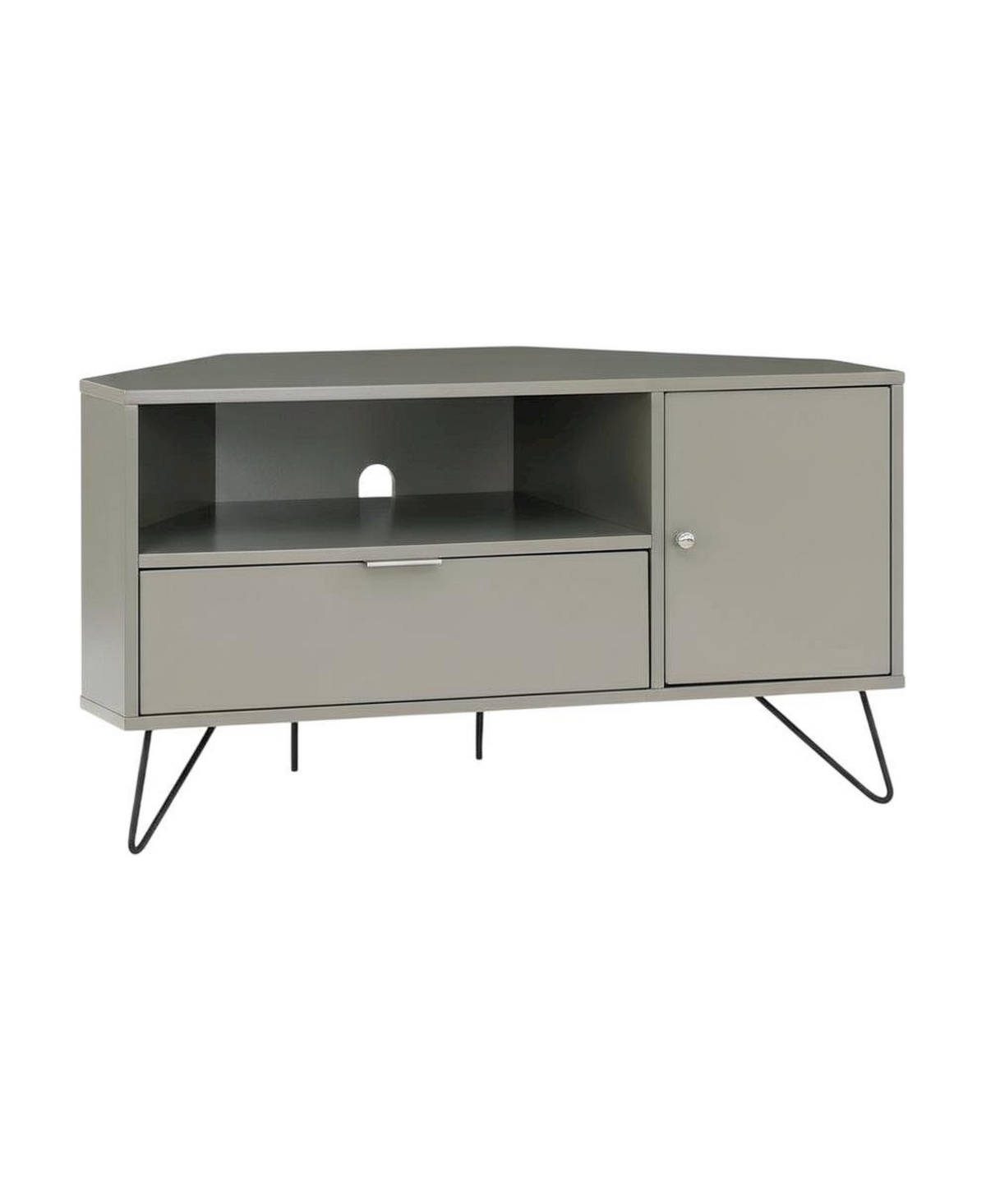 Starlight Canyon Home Modern Wood Corner Tv Stand with Multi-Storage Compartments - Gray