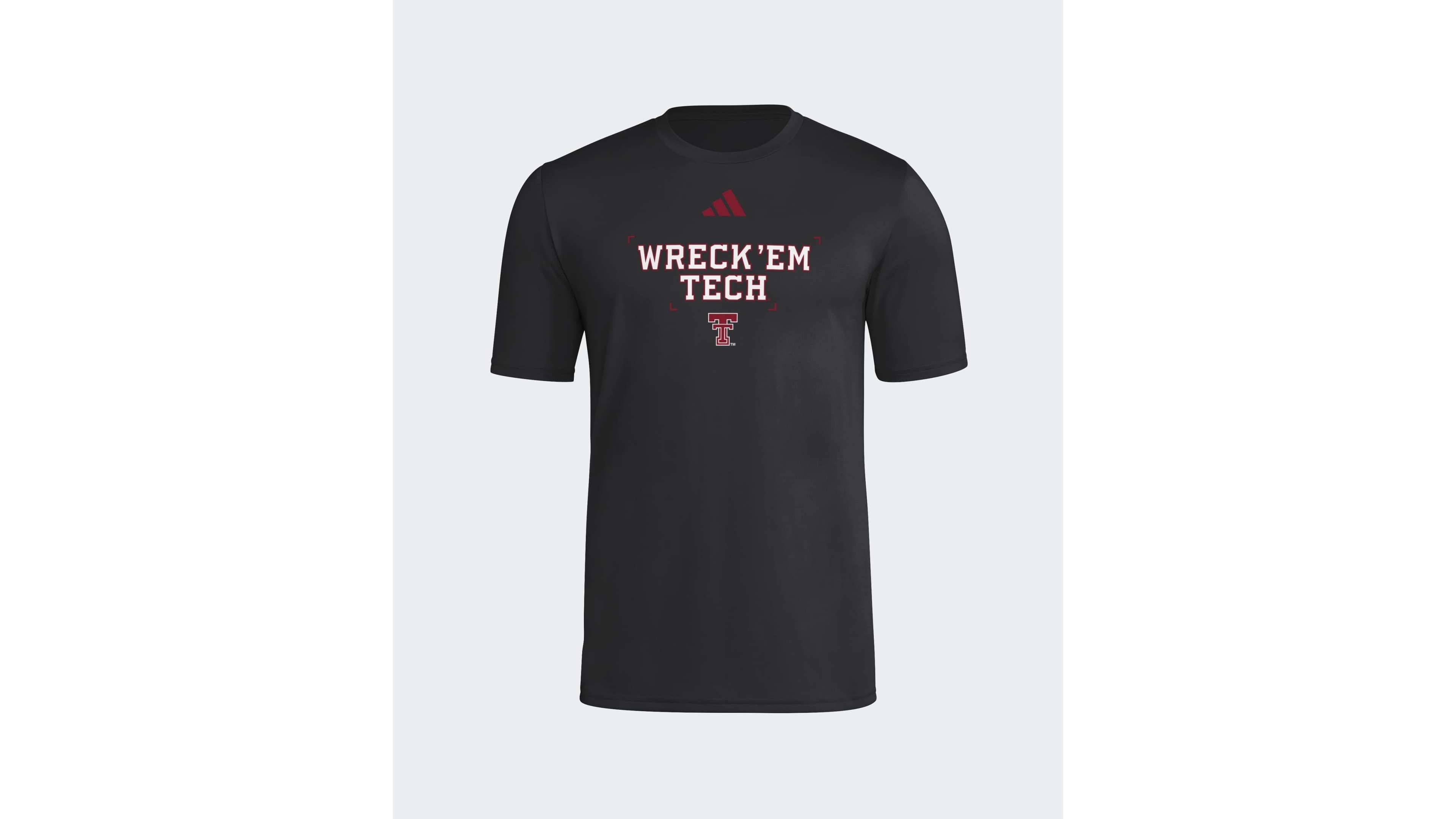 Adidas Men's Black Texas Tech Red Raiders Locker Slogan Football Pre-Game T-Shirt