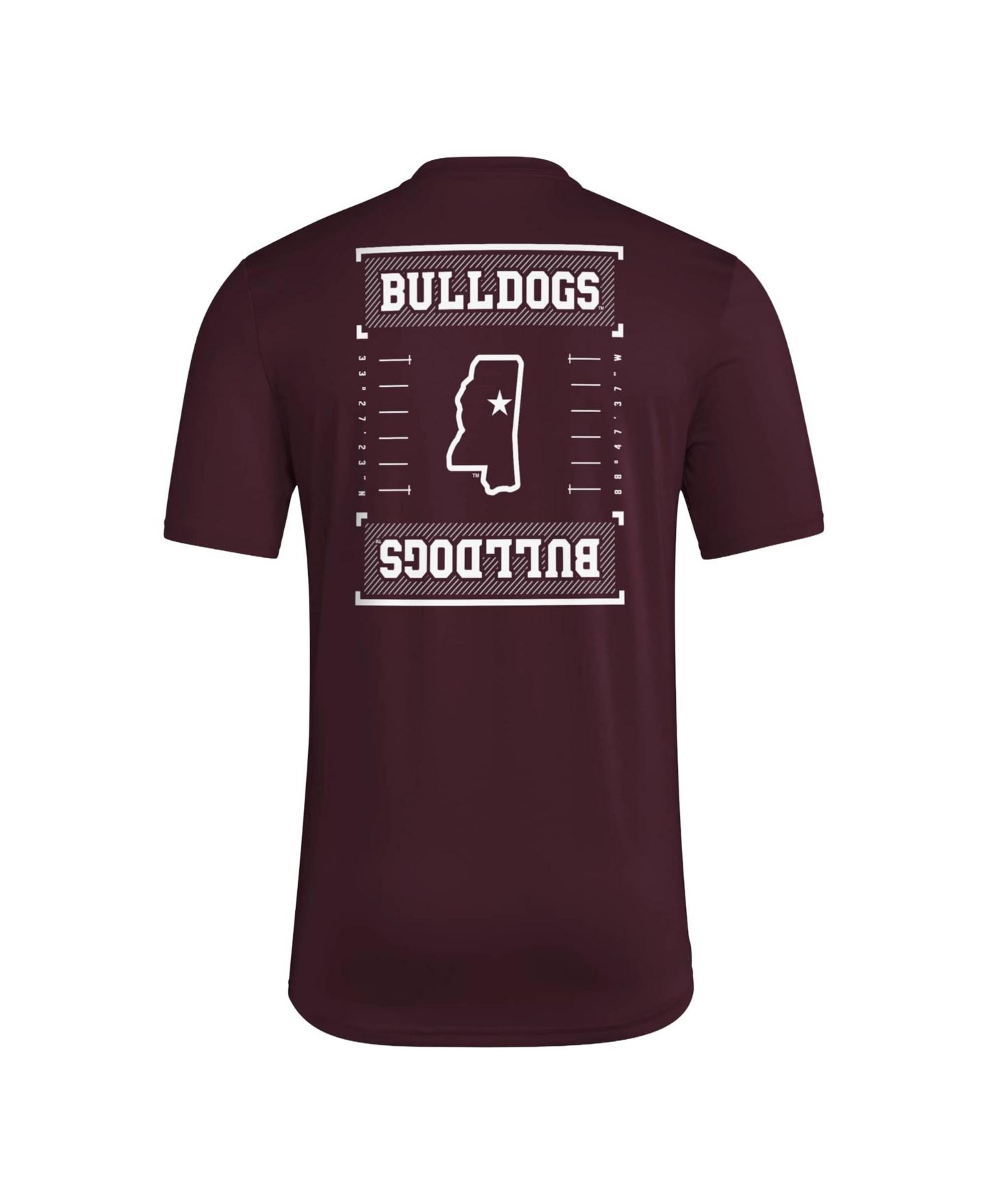 Мужская футболка adidas Maroon Mississippi State Bulldogs Locker Football Icon Aeroready Pre-Game — фото 3