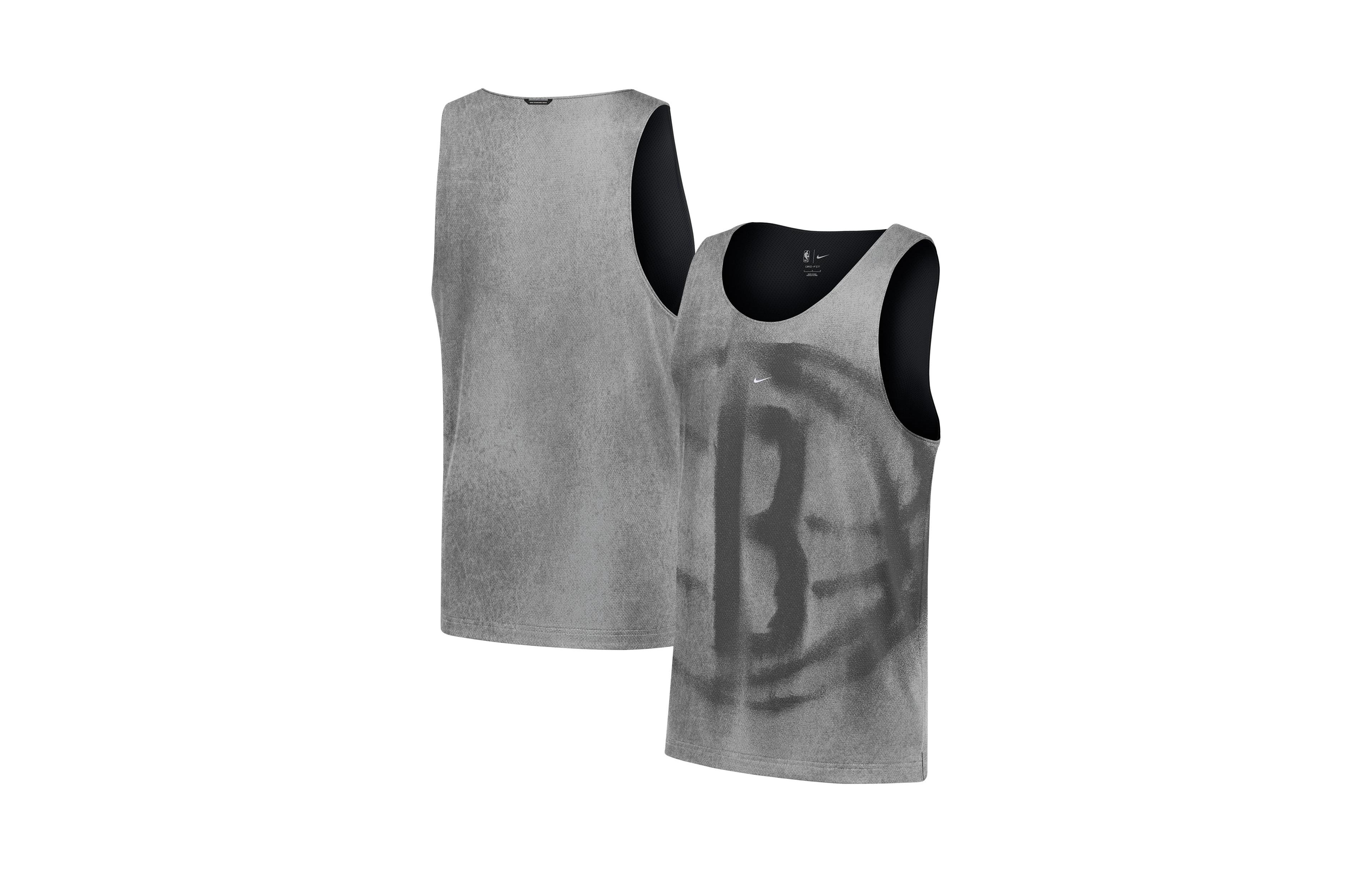 Nike Men's Silver/Black Brooklyn Nets 2026 Standard Issue Practice Icon Mesh Reversible Jersey