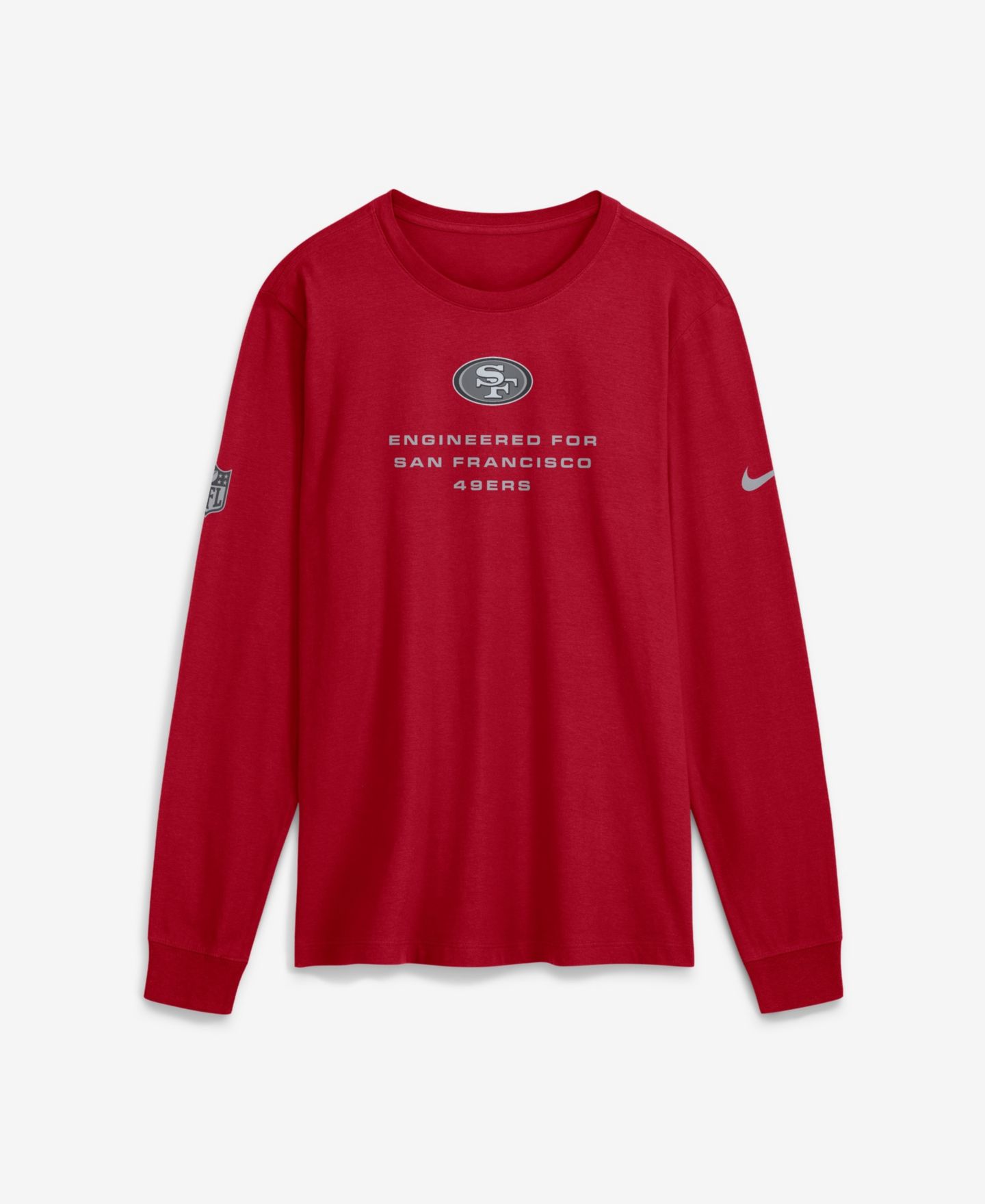 Мужская футболка Nike Scarlet San Francisco 49ers Sideline Bold Arch Star Dri-FIT Long Sleeve — фото 1