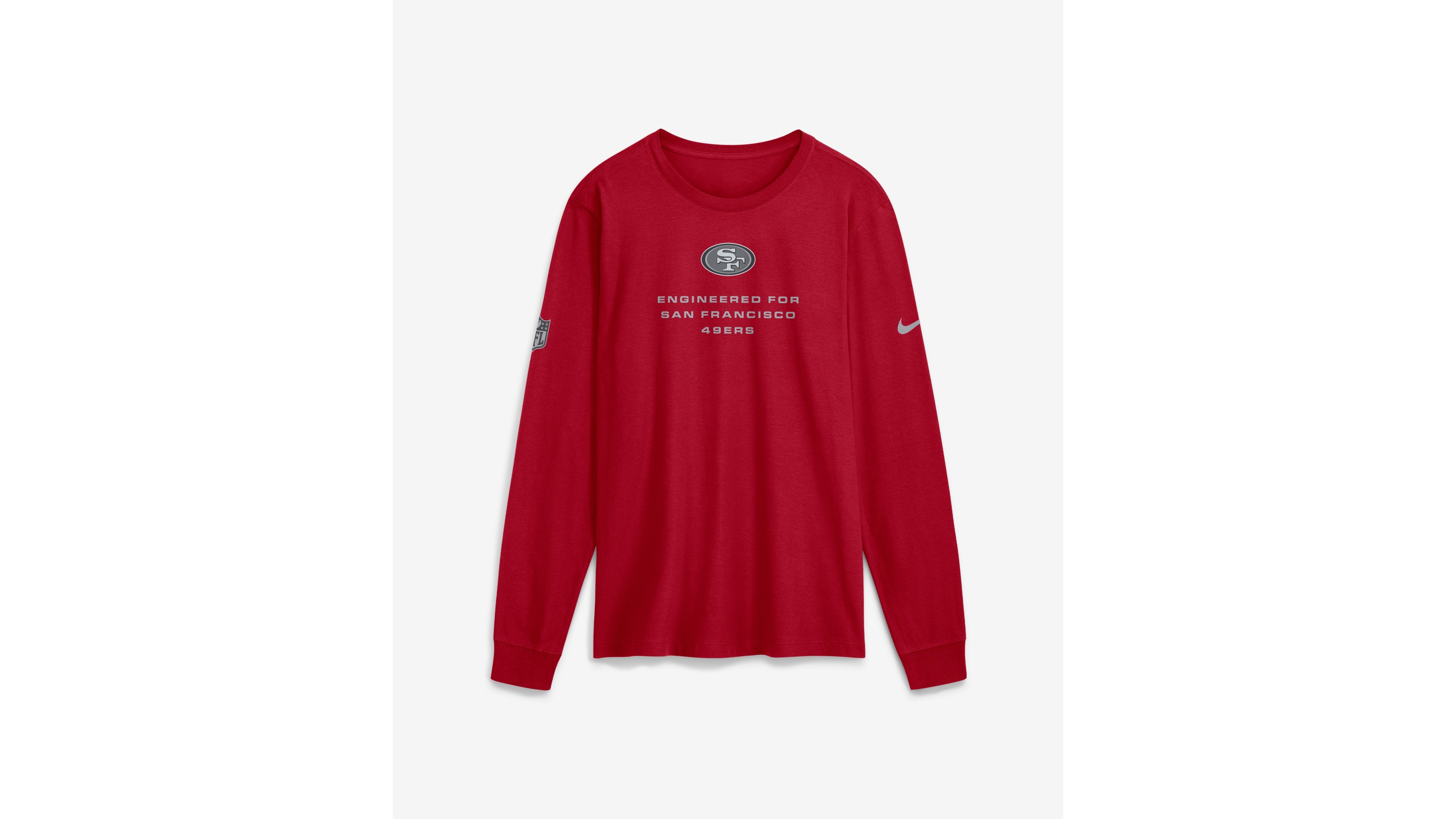 Nike Men's Scarlet San Francisco 49ers Sideline Bold Arch Star Dri-fit Long Sleeve T-Shirt