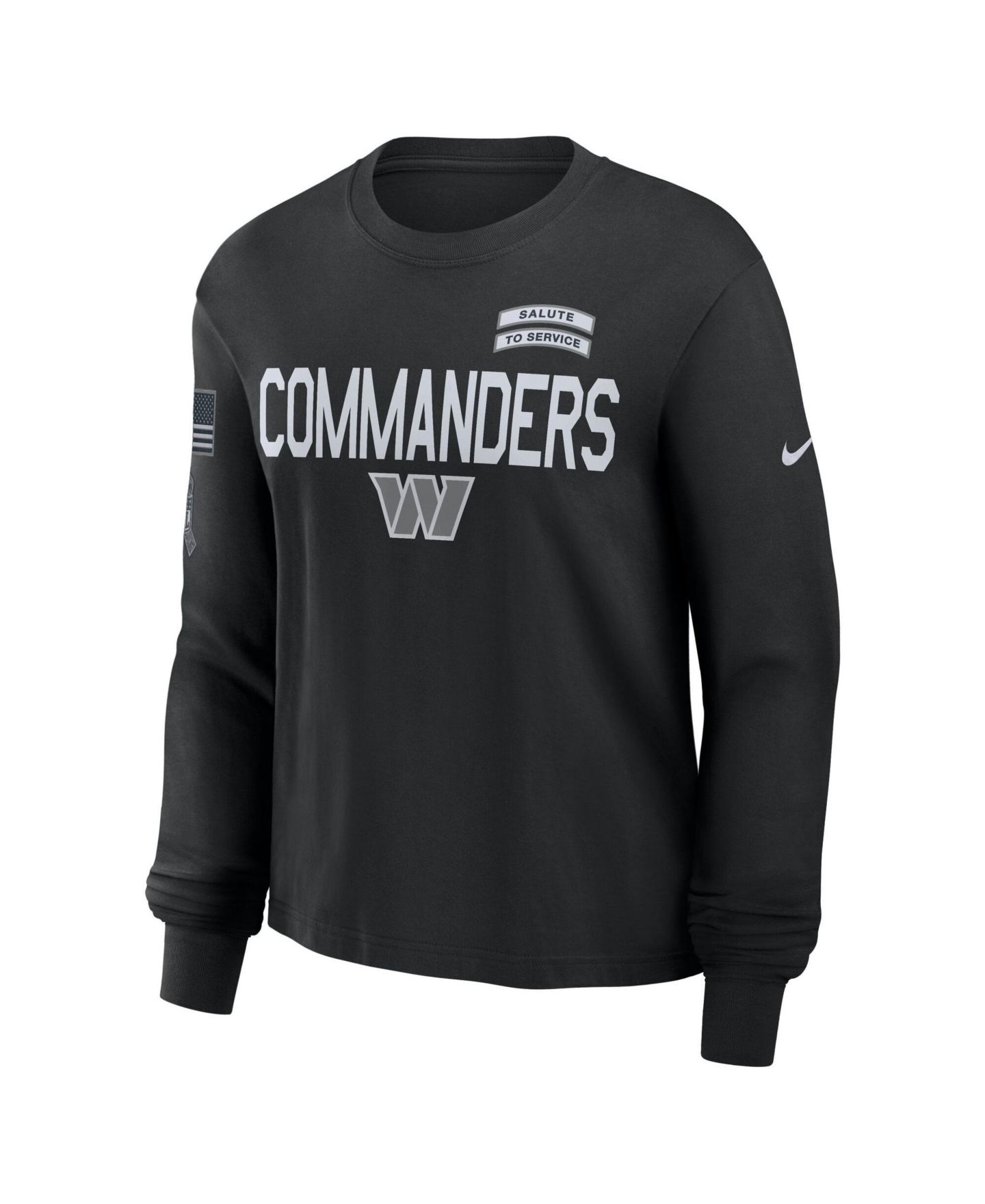 Женская футболка Nike Black Washington Commanders 2026 Salute to Service Sideline Long Sleeve — фото 3