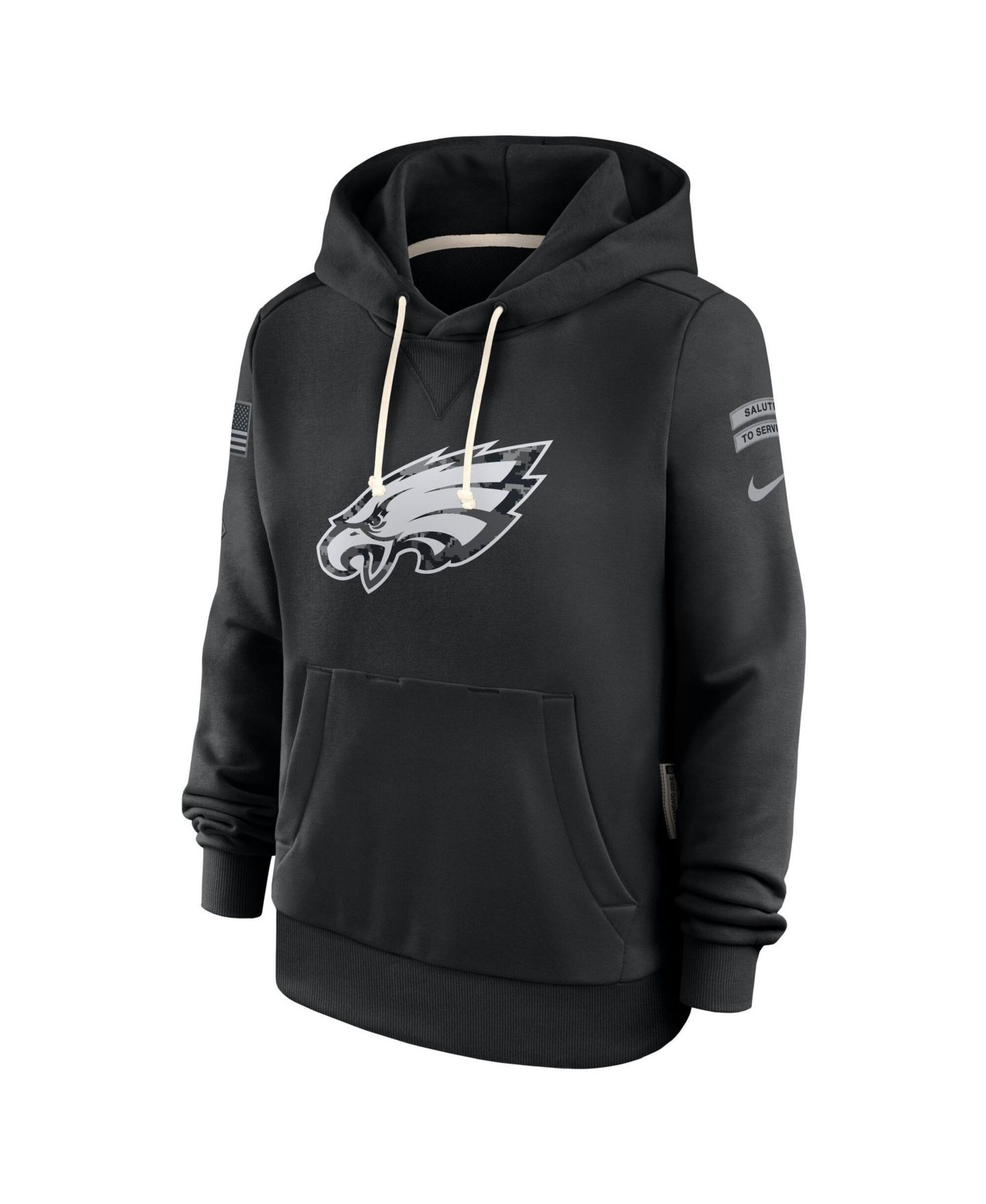 Женское худи Nike Black Philadelphia Eagles 2026 Salute to Service Sideline Dri-FIT Pullover — фото 3