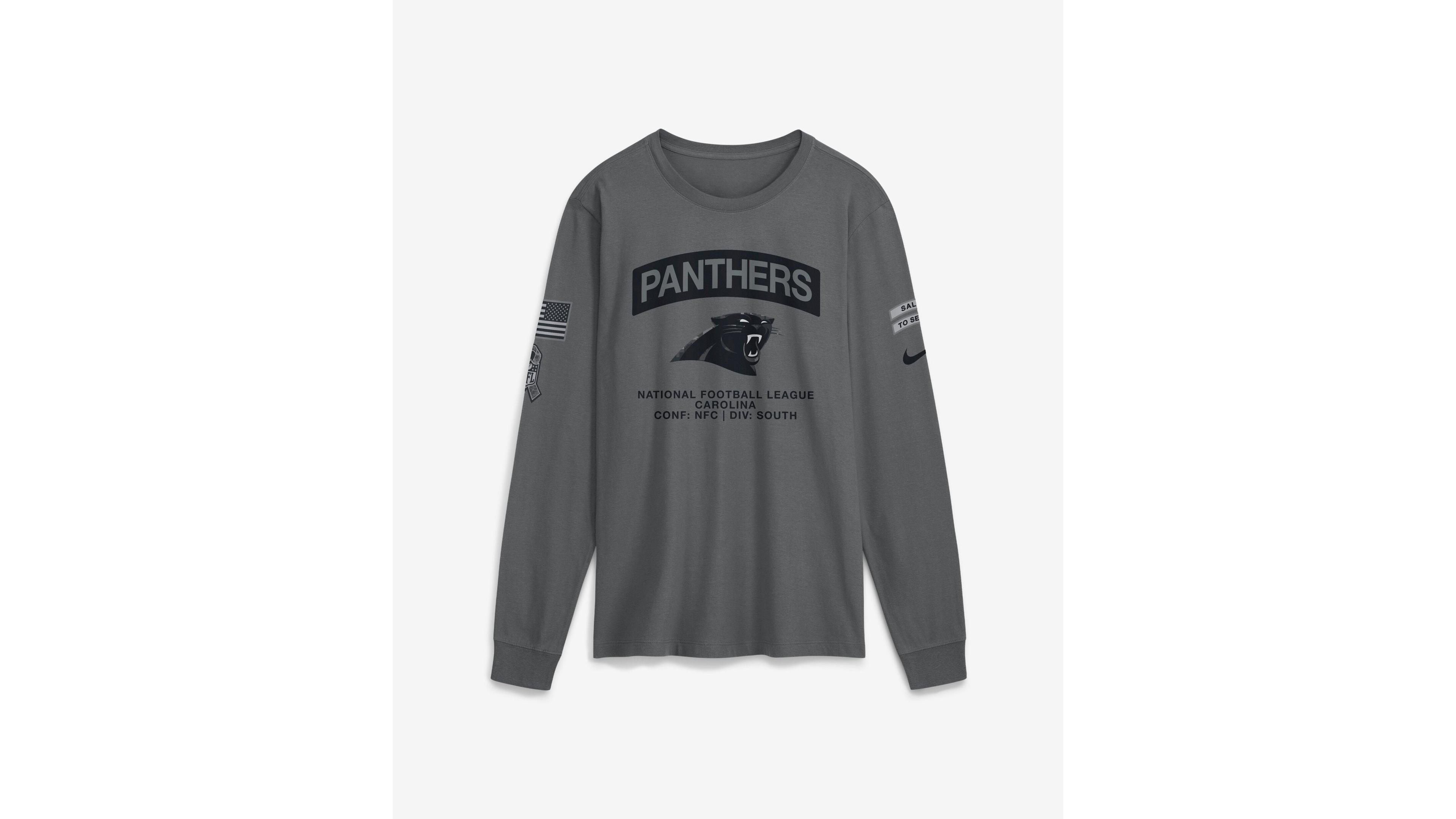 Nike Men's Gray Carolina Panthers 2026 Salute to Service Long Sleeve T-Shirt