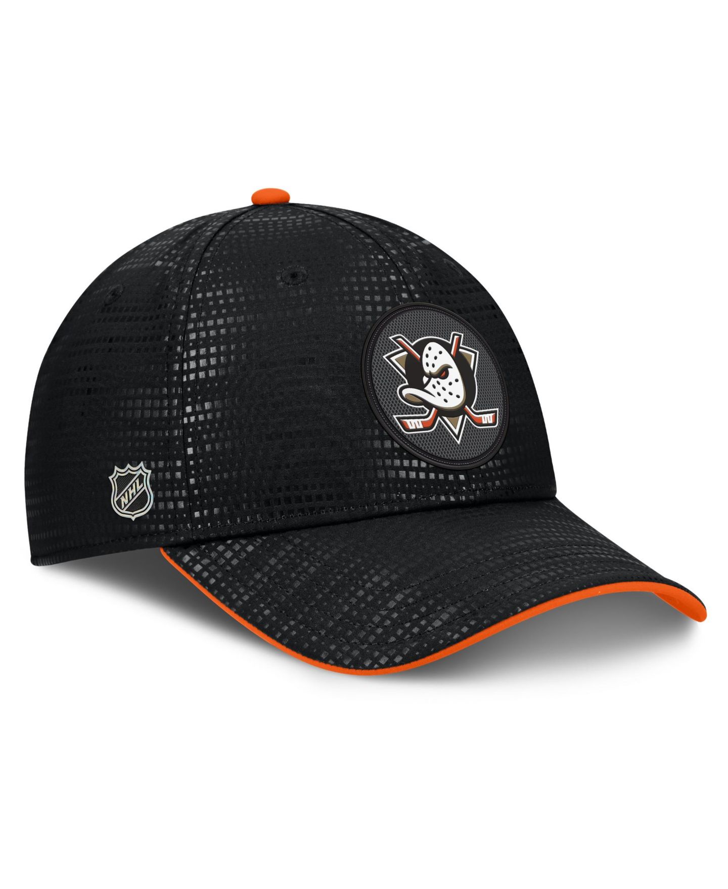 Мужской головной убор Fanatics Black Anaheim Ducks Authentic Pro Rink Debossed Stretch Fit Hat — фото 3