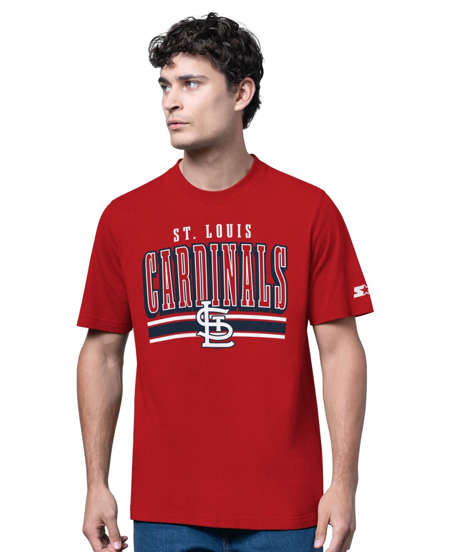 Мужские футболки Starter Heather Gray/Red St. Louis Cardinals Long Sleeve Short Sleeve, 2-Pack Set — фото 2