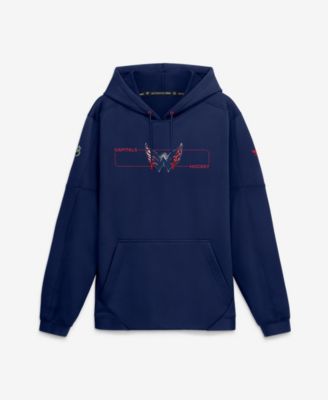 Men's Navy Washington Capitals Authentic Pro Rink Fleece Pullover Hoodie