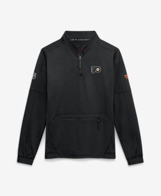 Men's Black Philadelphia Flyers Authentic Pro Rink Fleece Quarter-Zip Pullover