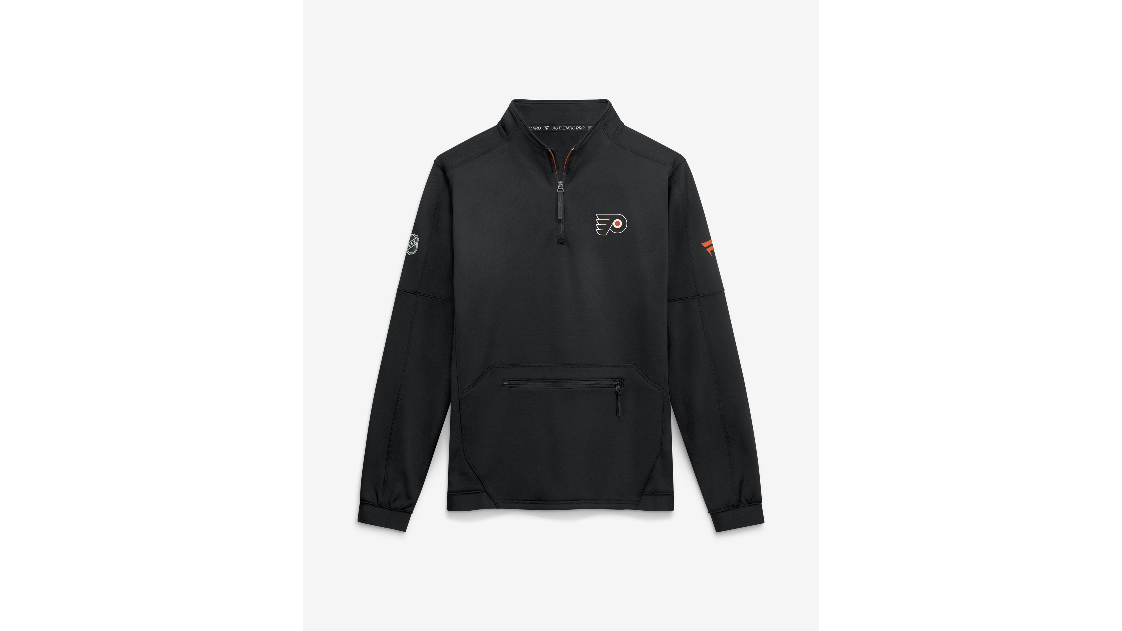 Fanatics Men's Black Philadelphia Flyers Authentic Pro Rink Fleece Quarter-Zip Pullover