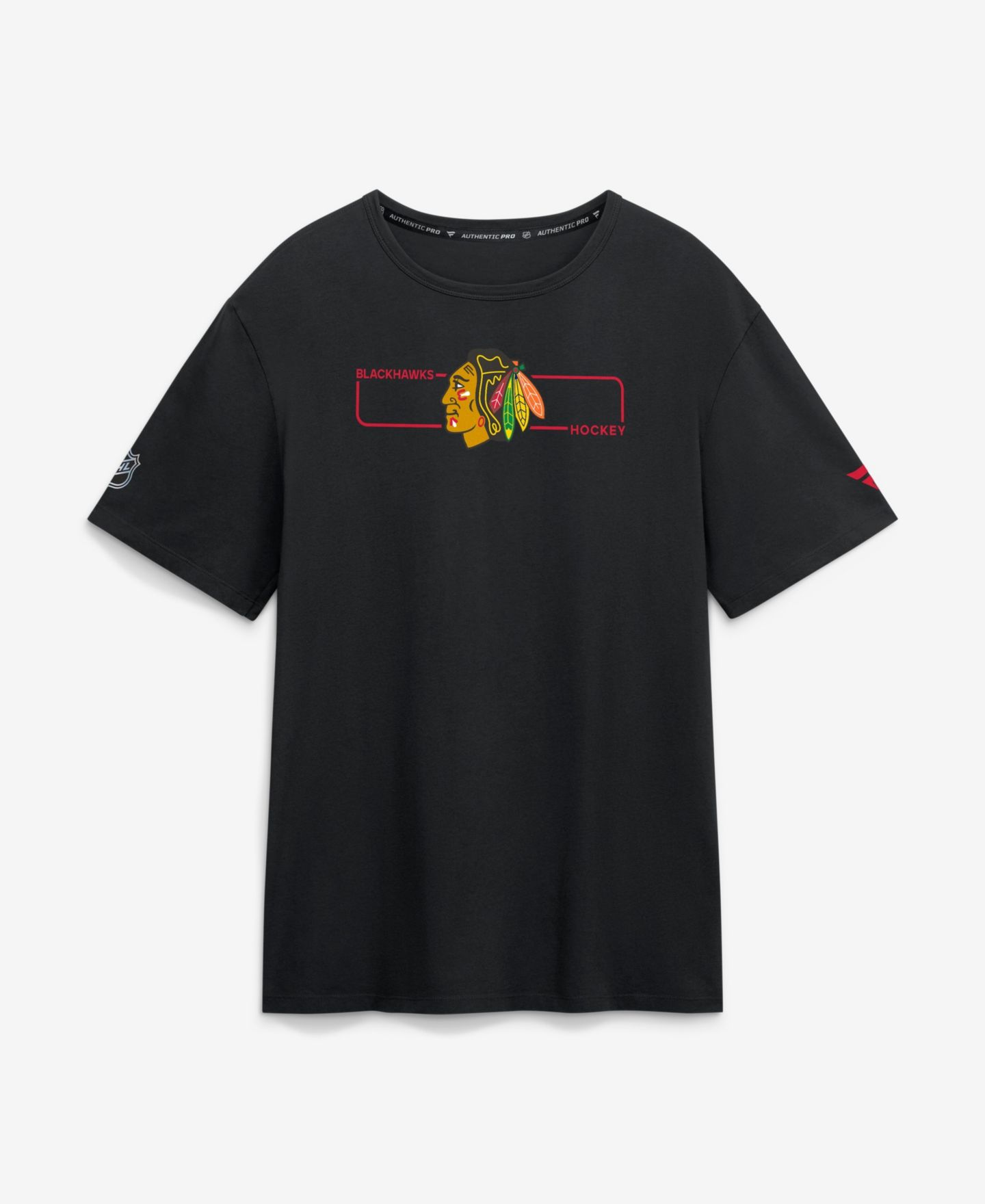 Мужская футболка Fanatics Black Chicago Blackhawks Authentic Pro Primary Logo — фото 1