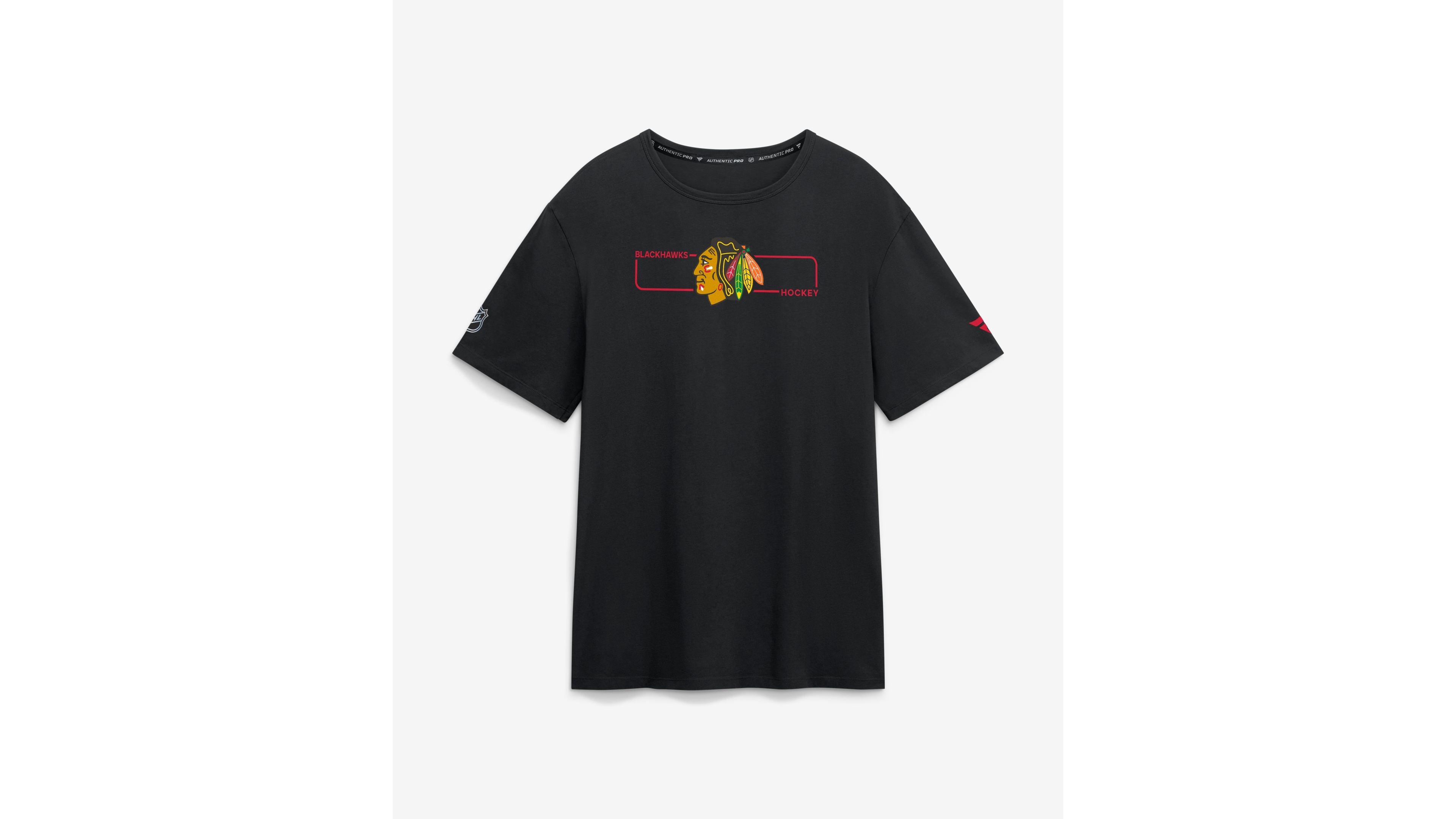 Fanatics Men's Black Chicago Blackhawks Authentic Pro Primary Logo T-Shirt