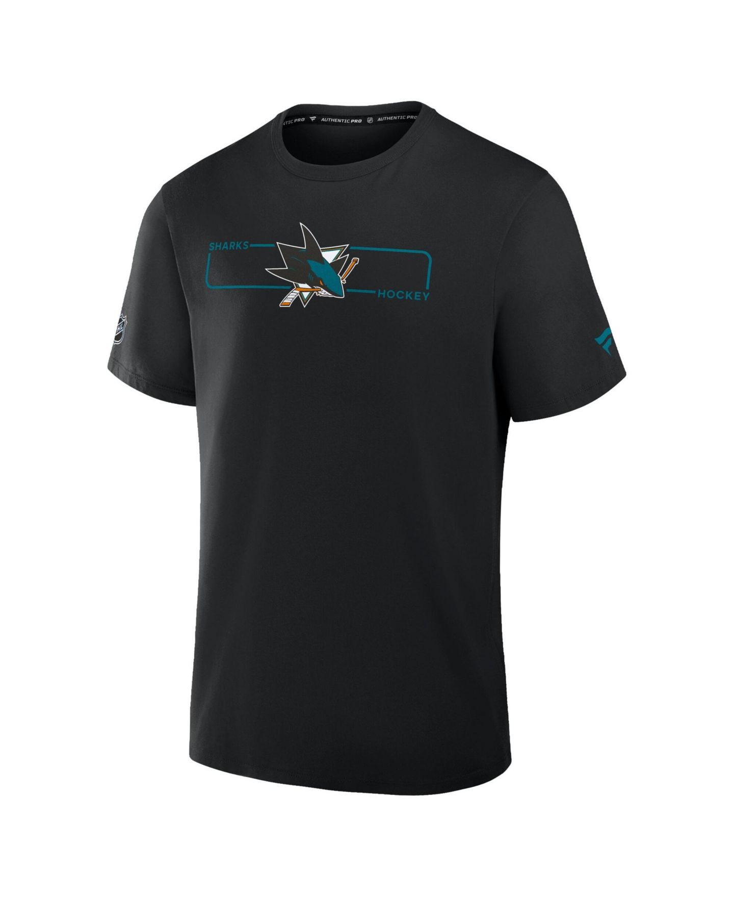 Мужская футболка Fanatics Black San Jose Sharks Authentic Pro Primary Logo — фото 3