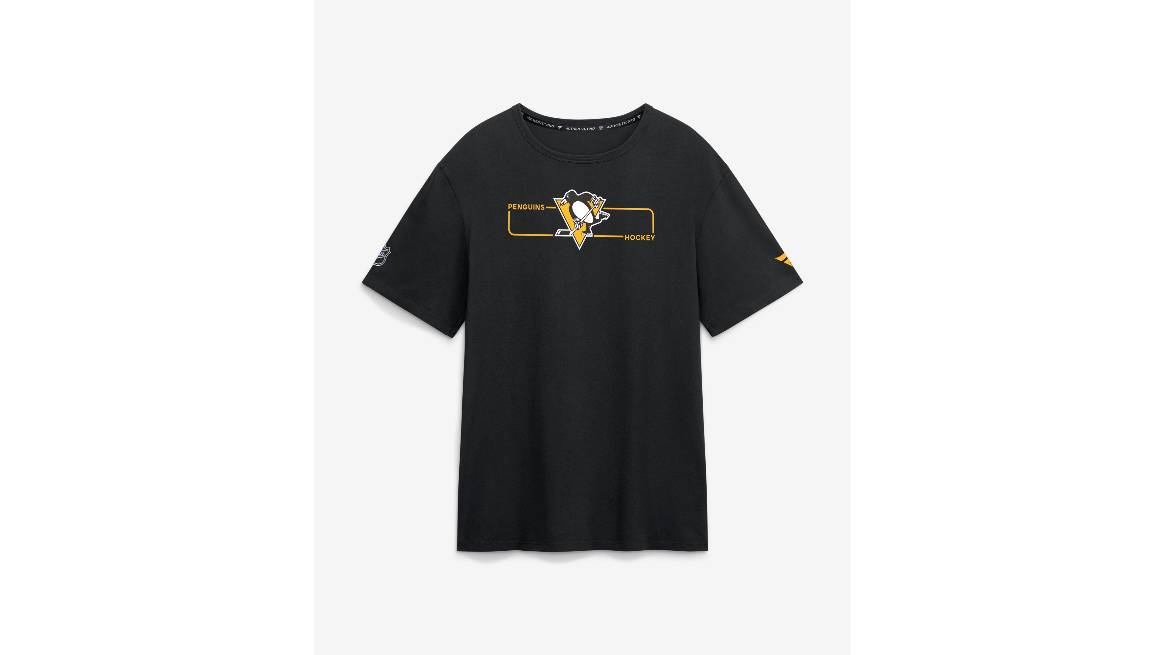 Fanatics Men's Black Pittsburgh Penguins Authentic Pro Primary Logo T-Shirt