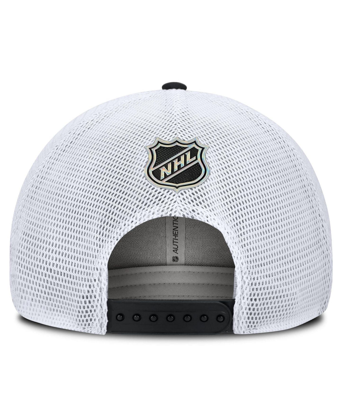 Мужская кепка Fanatics Black Pittsburgh Penguins Authentic Pro Rink Boxed Logo Trucker Hat — фото 4
