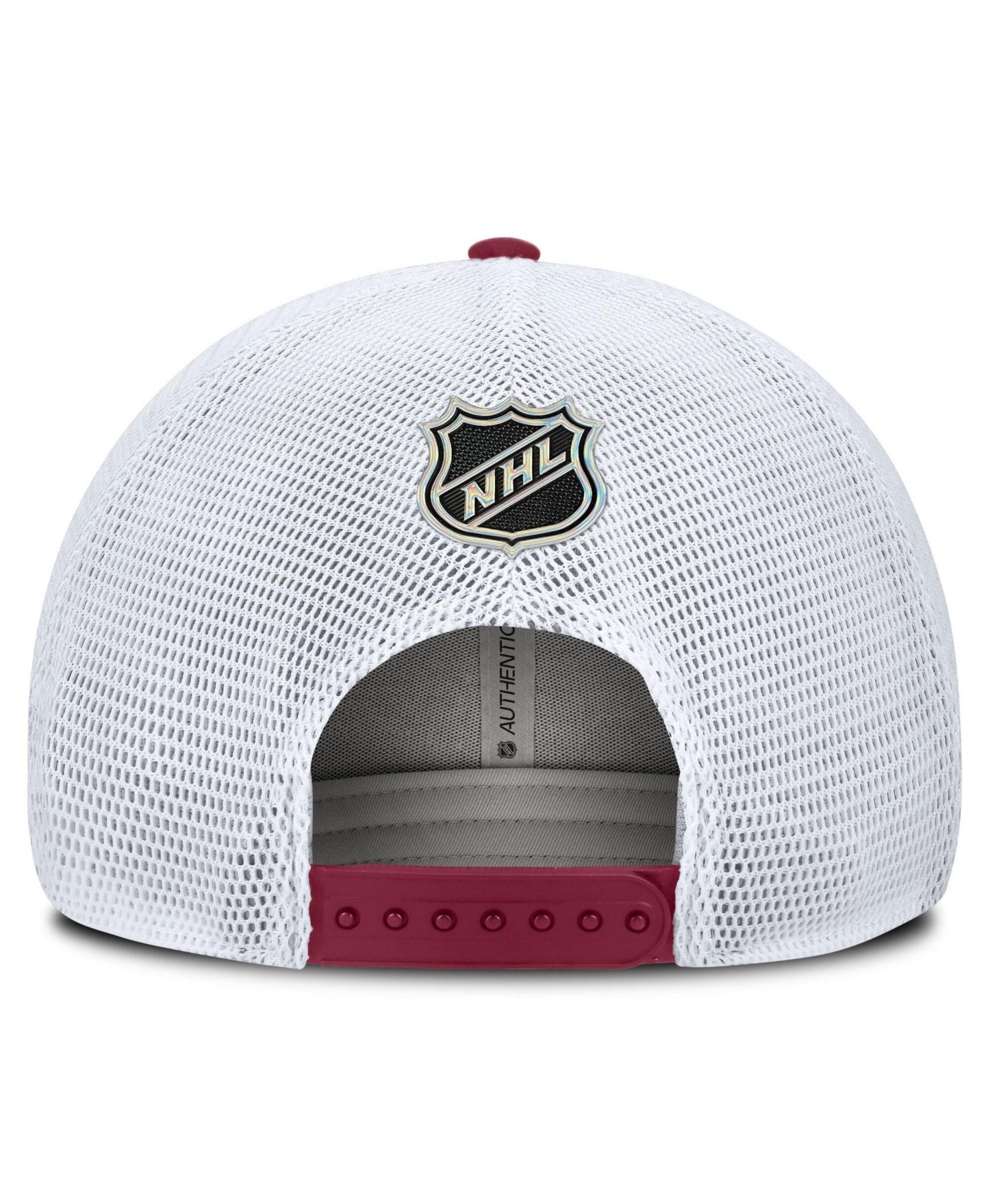 Мужская кепка Fanatics Burgundy Colorado Avalanche Authentic Pro Rink Boxed Logo Trucker Hat — фото 4