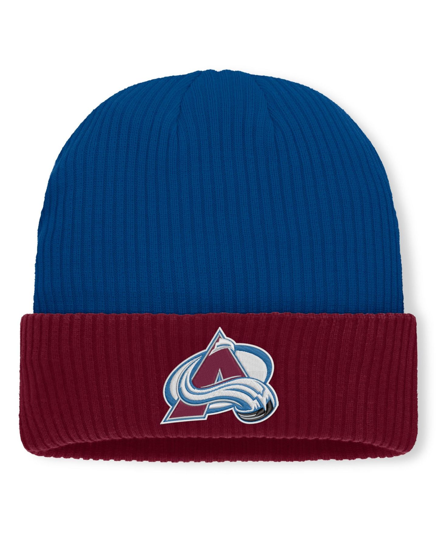 Мужская шапка Fanatics Blue Colorado Avalanche Authentic Pro Rink Cuffed Knit Hat — фото 1