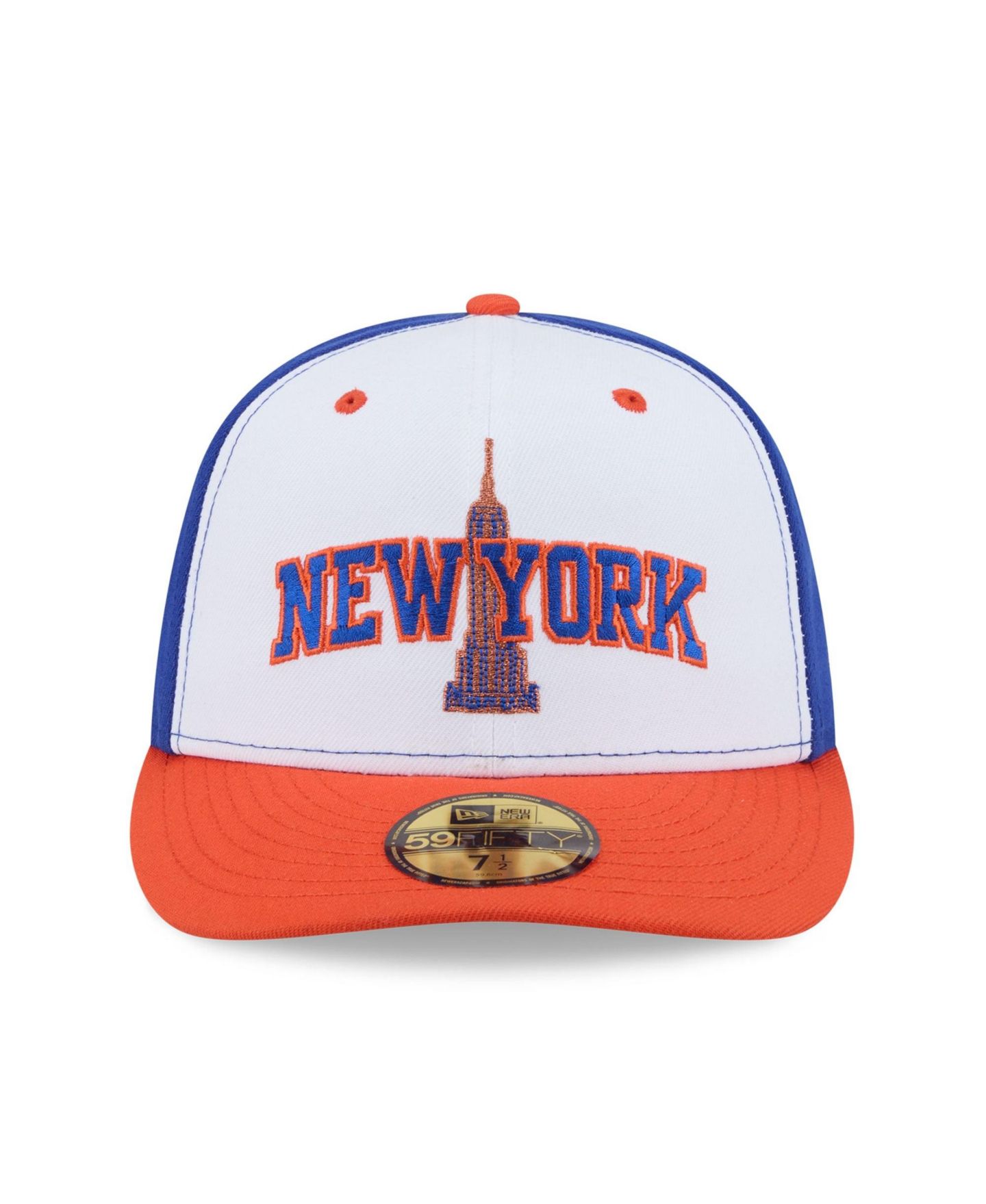 Мужская кепка New Era White/Orange New York Knicks Empire 59FIFTY Fitted Hat — фото 2