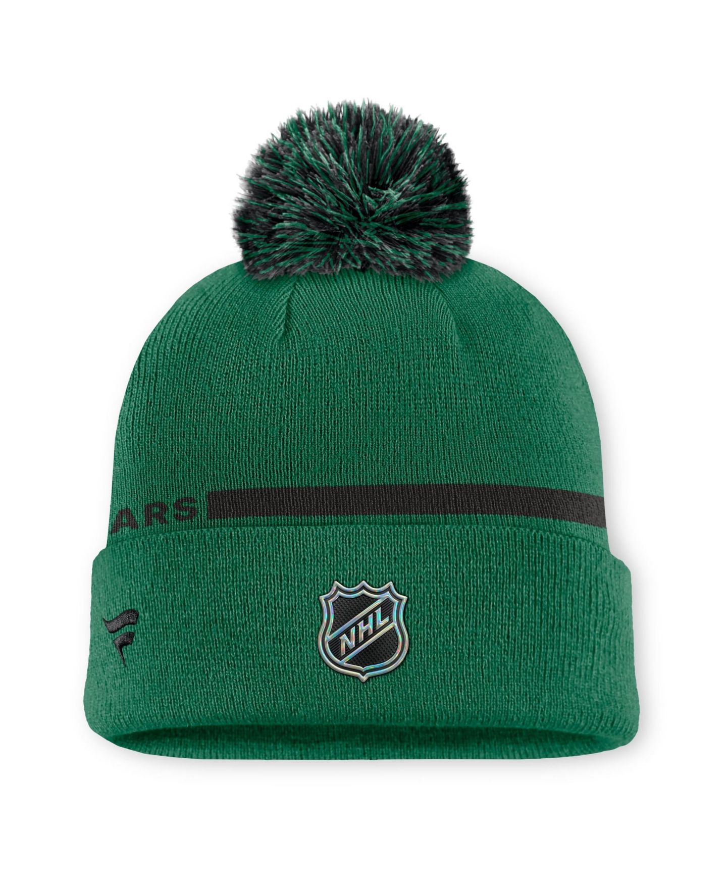 Мужской головной убор Fanatics Green Dallas Stars Authentic Pro Alternate Cuffed Knit with Pom Hat — фото 2
